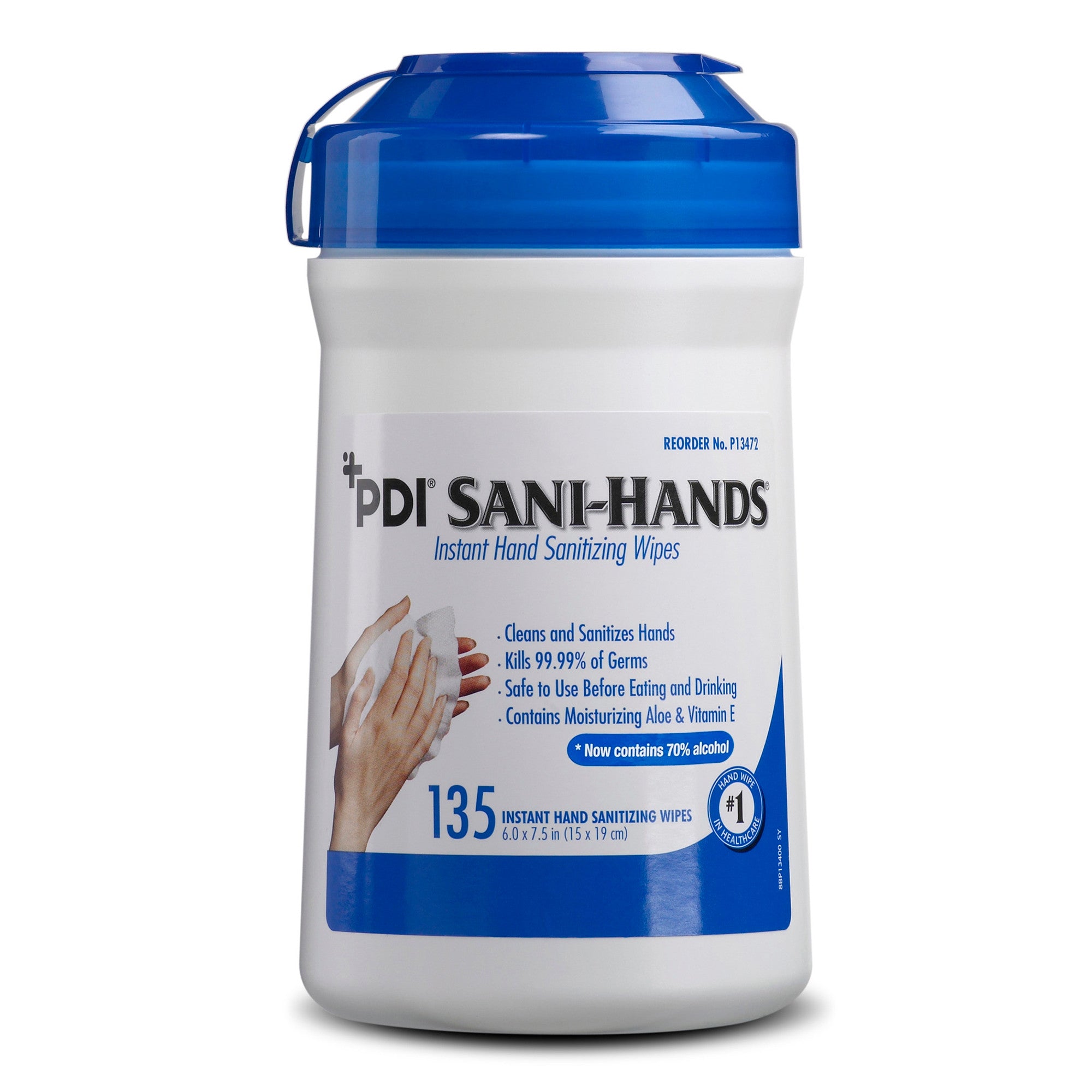 642391 - Sani - Sani-Hands Hand Sanitizing Wipe with Ethyl Alcohol, Size 5.5 x 7.9'', Unscented, Case of 12, (CS)
