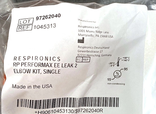 1045313 - RESPIRONICS - RP PERFORMAX EE LEAK 2 ELBOW KIT SINGLE, (EA/1)