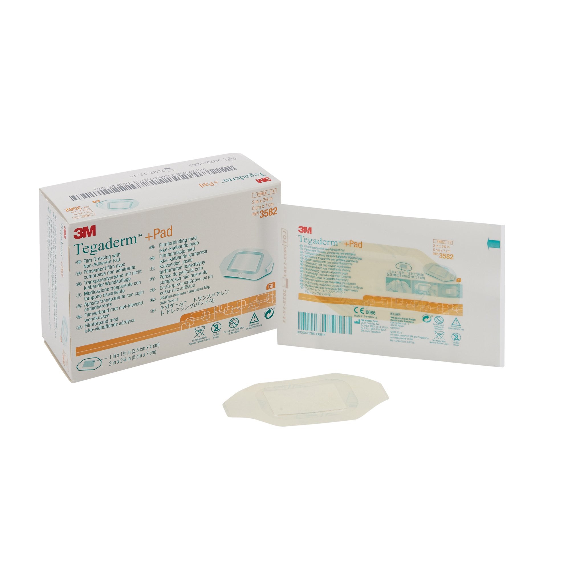 311916 - Tegaderm - 3M Tegaderm Transparent Film Dressing with Pad 2 X 2-3/4 Inch Frame Style Delivery Rectangle Sterile, 3582, Case of 200, (CS)