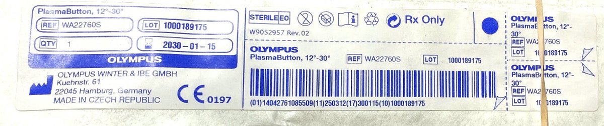 WA22760S - OLYMPUS - HF-resection electrode PlasmaButton button, 24 Fr., 12°-30°, ESG TURis, (EA/1)