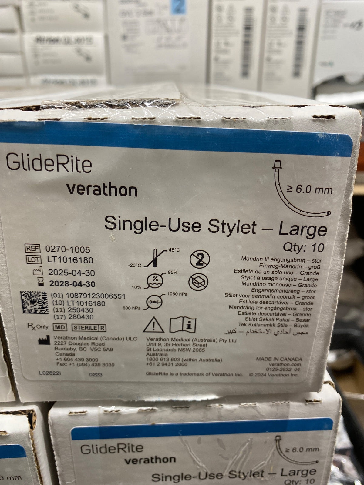 0800-0608 - VERATHON MEDICAL - GlideRite® Single-Use Stylet – Large, (BX/10)