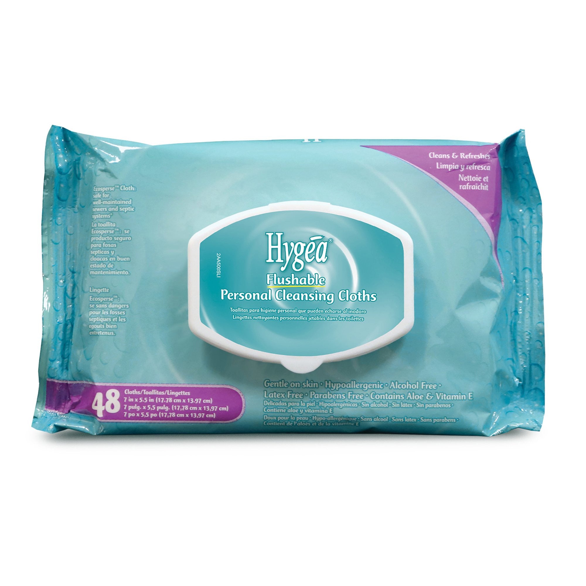461596 - Hygea - Hygea Flushable Personal Wipe, A500F48, Pack of 48, (PK)