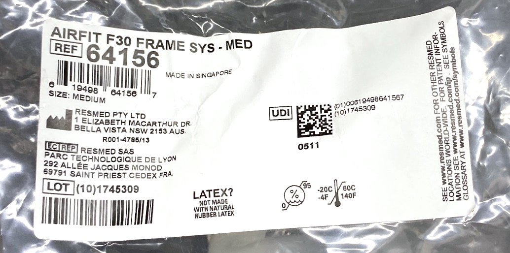 64156 - RESMED - AIRFIT F30 FRAME SYS - MED, (EA/1)