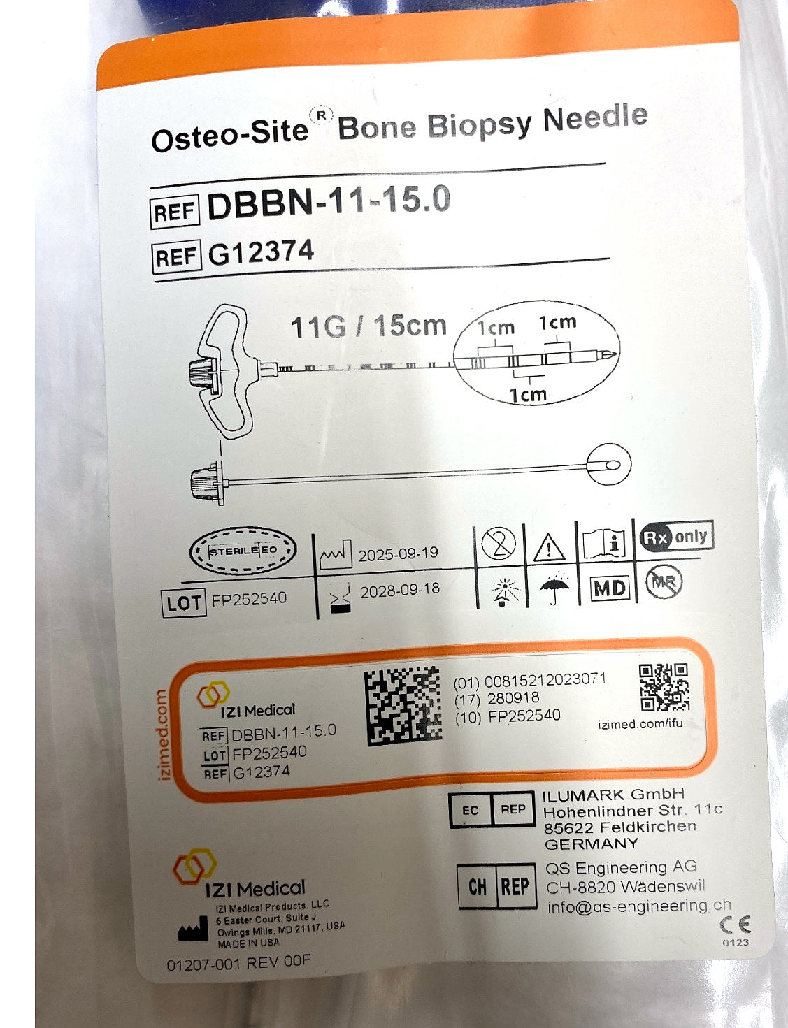 G12374 - DBBN-11-15.0 - IZI MEDICAL - Bone Biopsy Needle, (EA/1)