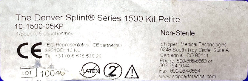 10-1500-05KP - SHIPPERT MEDICAL - The Denver splint series 1500 kit petite, (EA/1)