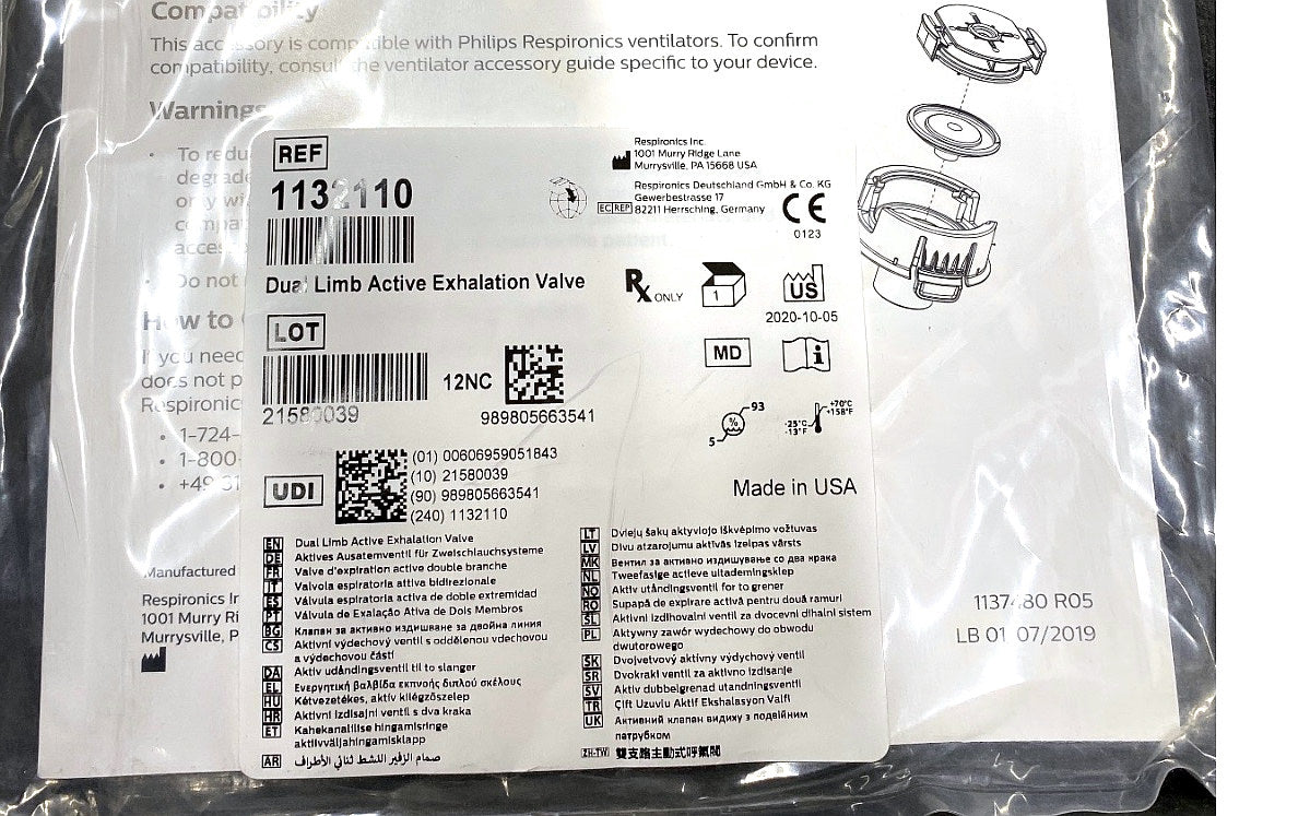 1132110 - RESPIRONICS - Dual active exhalation valve, (EA/1)