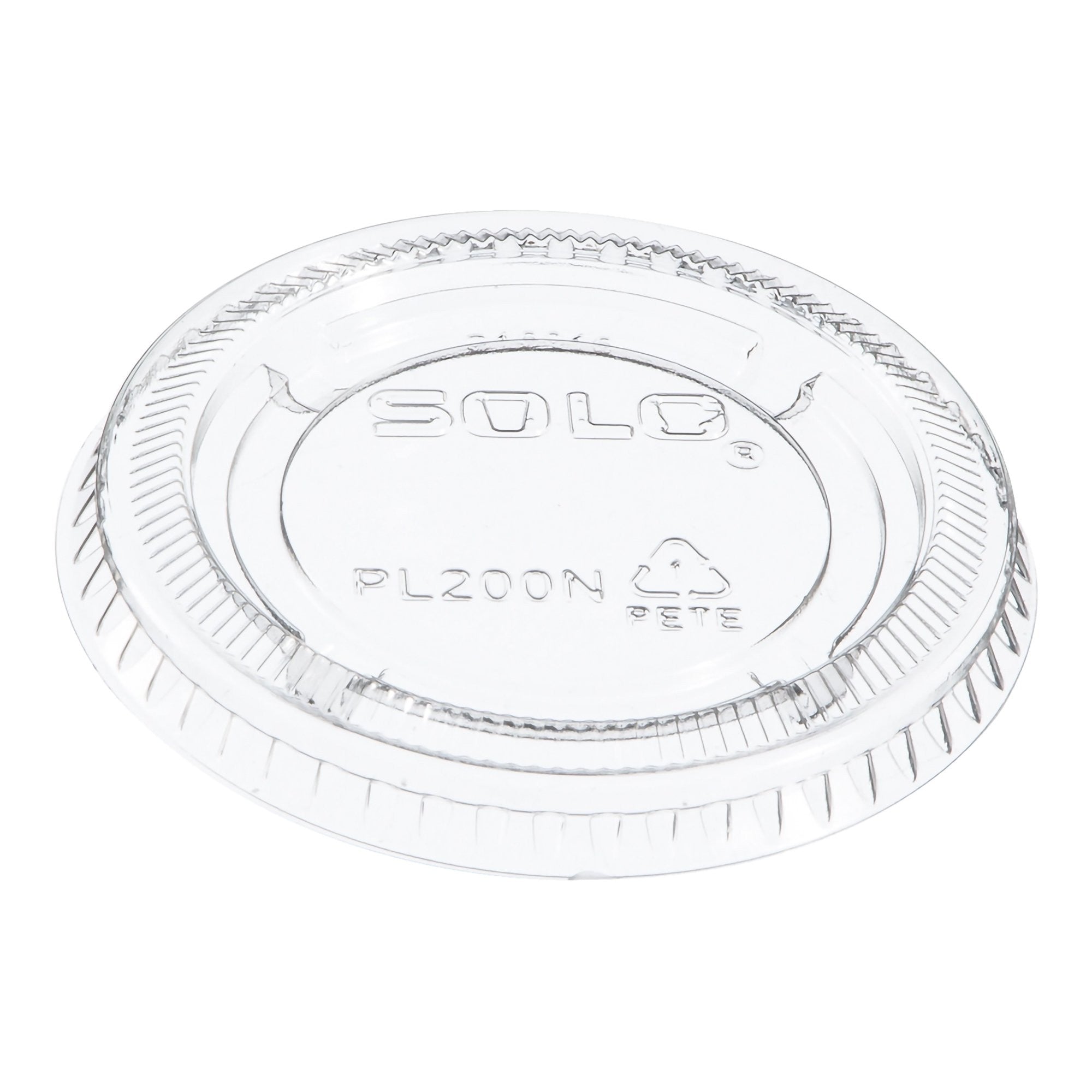 1052273 - Dart - Dart Solo Souffle Cup Lid For M Sized Souffle Cups Clear Plastic, PL200N, Sleeve of 125, (SL)