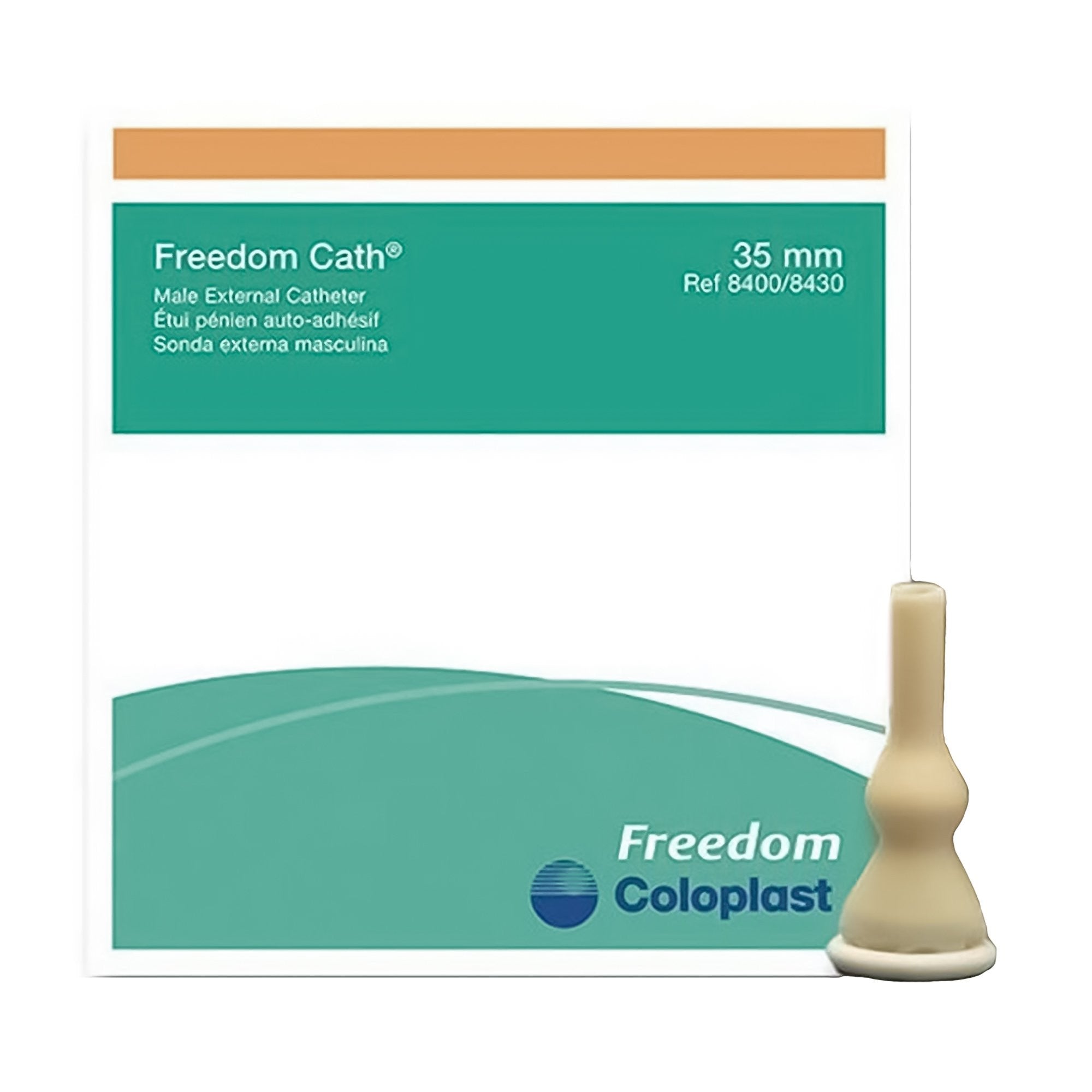 701926 - Freedom - Male External Catheter Freedom Cath Self-Adhesive Seal Latex Large 8400 Box of 100, (BX)