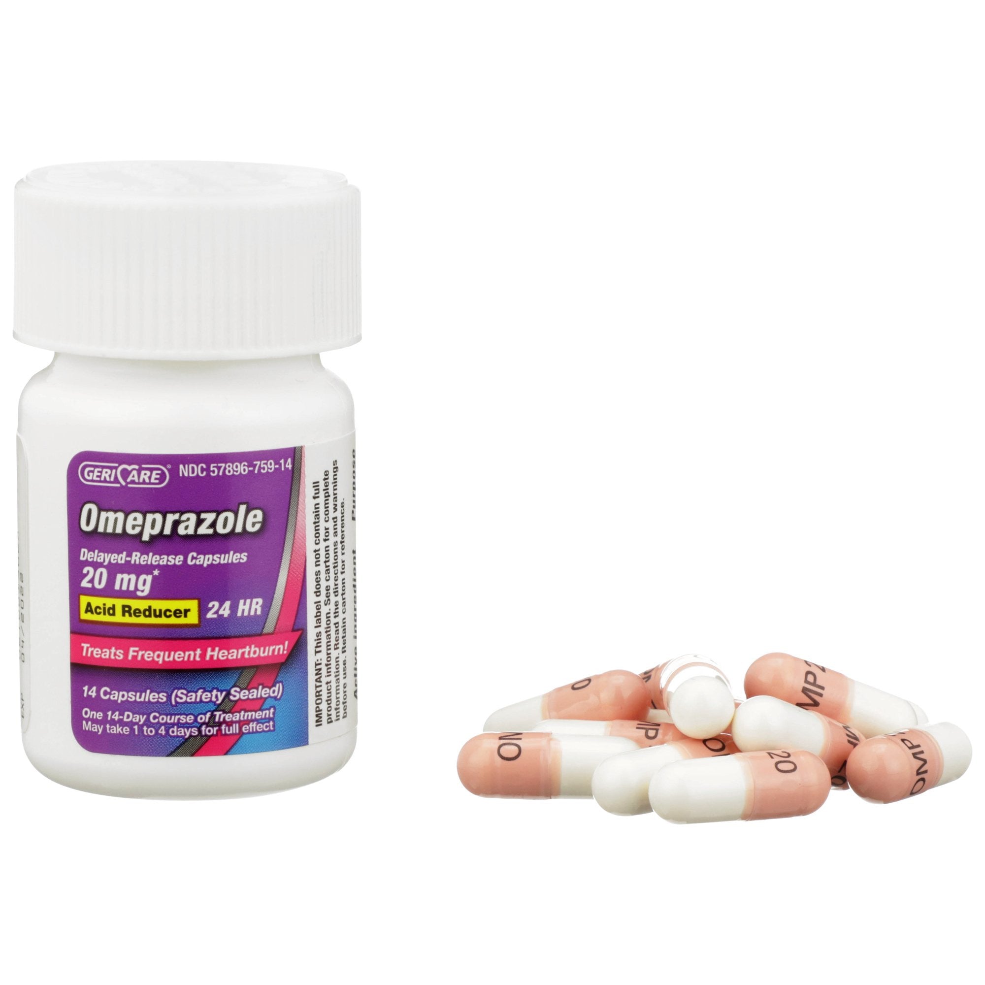 705864 - Geri-Care - Geri-Care Geri-Care Omeprazole Acid Reducer Delayed-Release 20.6 mg, 42 Capsules per Box, Case of 1008 Boxes, (CS)