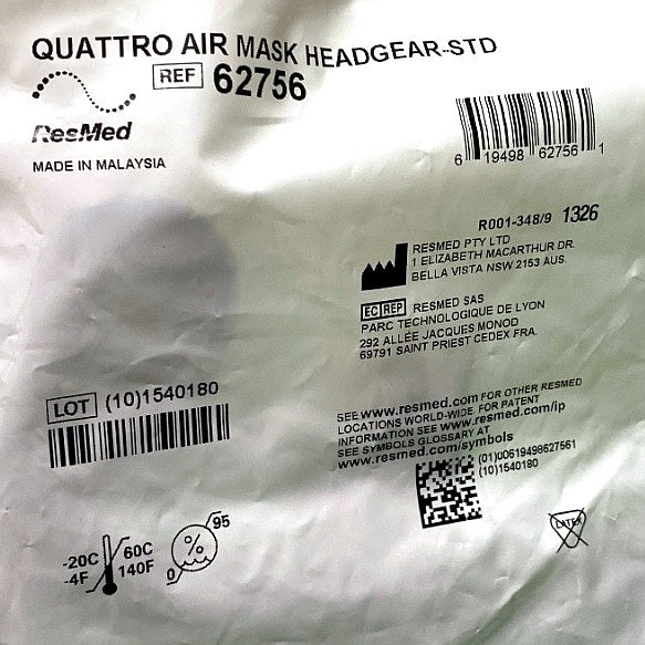 62756 - RESMED - QUATTRO AIR HEADGEAR STD, (EA/1)