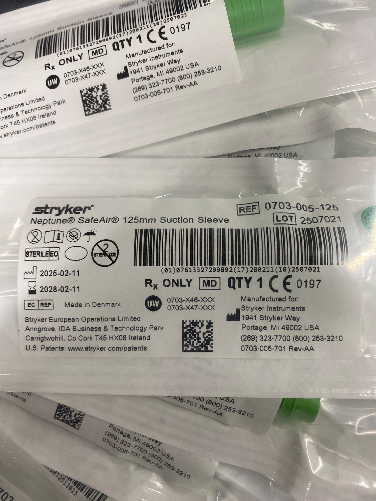 0703-005-125 - STRYKER - Neptune E-SEP 125mm Suction Sleeve, (EA/1)
