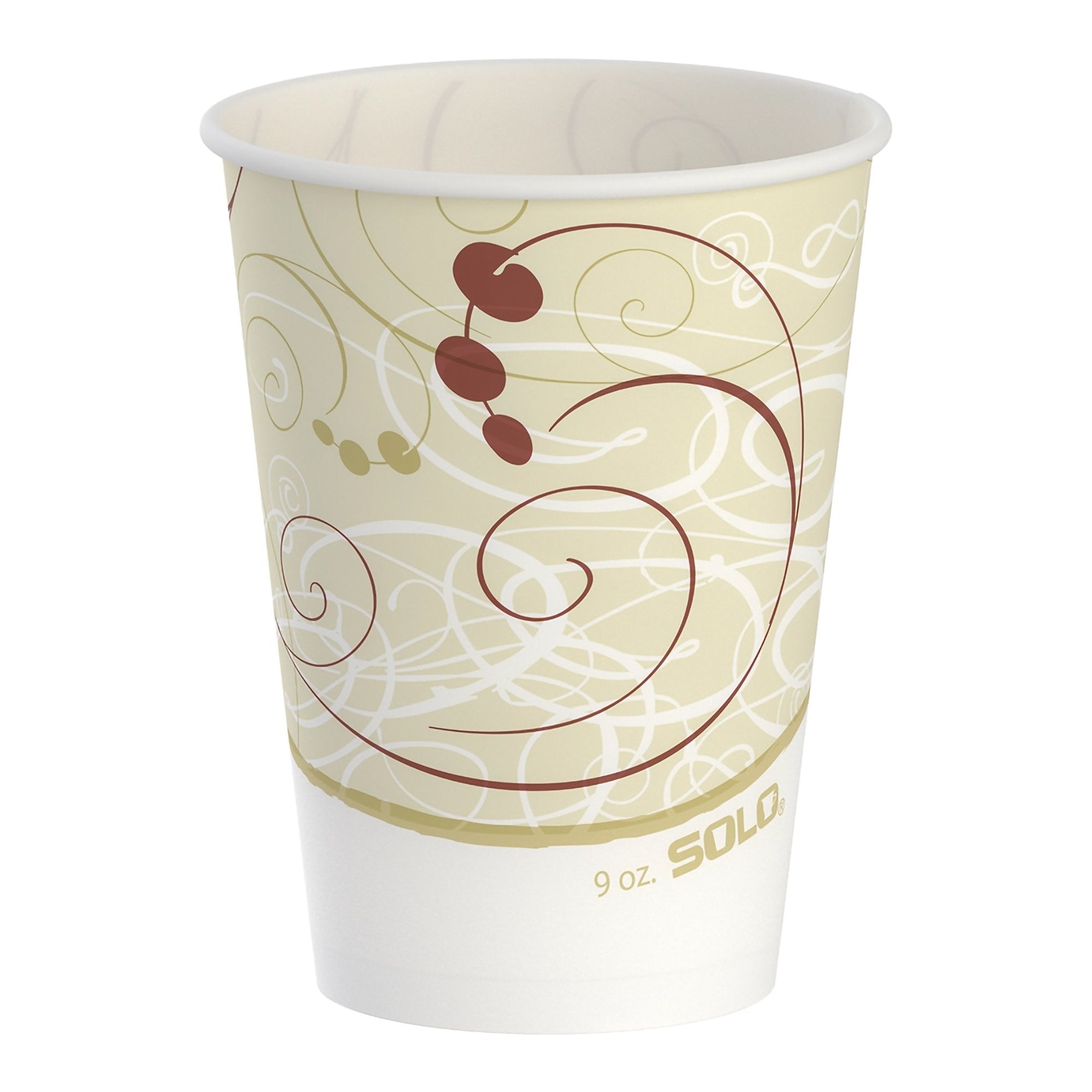 972518 - Solo - Solo 9 oz Wax Coated Paper Drinking Cup Symphony Print, R9N-J8000, Sleeve of 100, (SL)