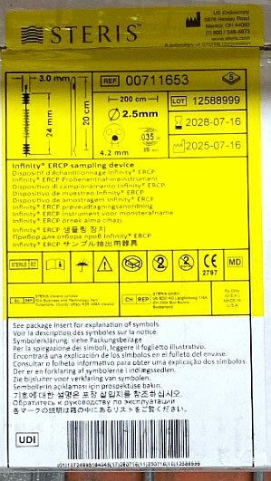 711653 - US ENDOSCOPY - The disposable Infinity ERCP sampling device is used to retrieve cytological cell samples in the gastrointestinal tract., (BX/5)