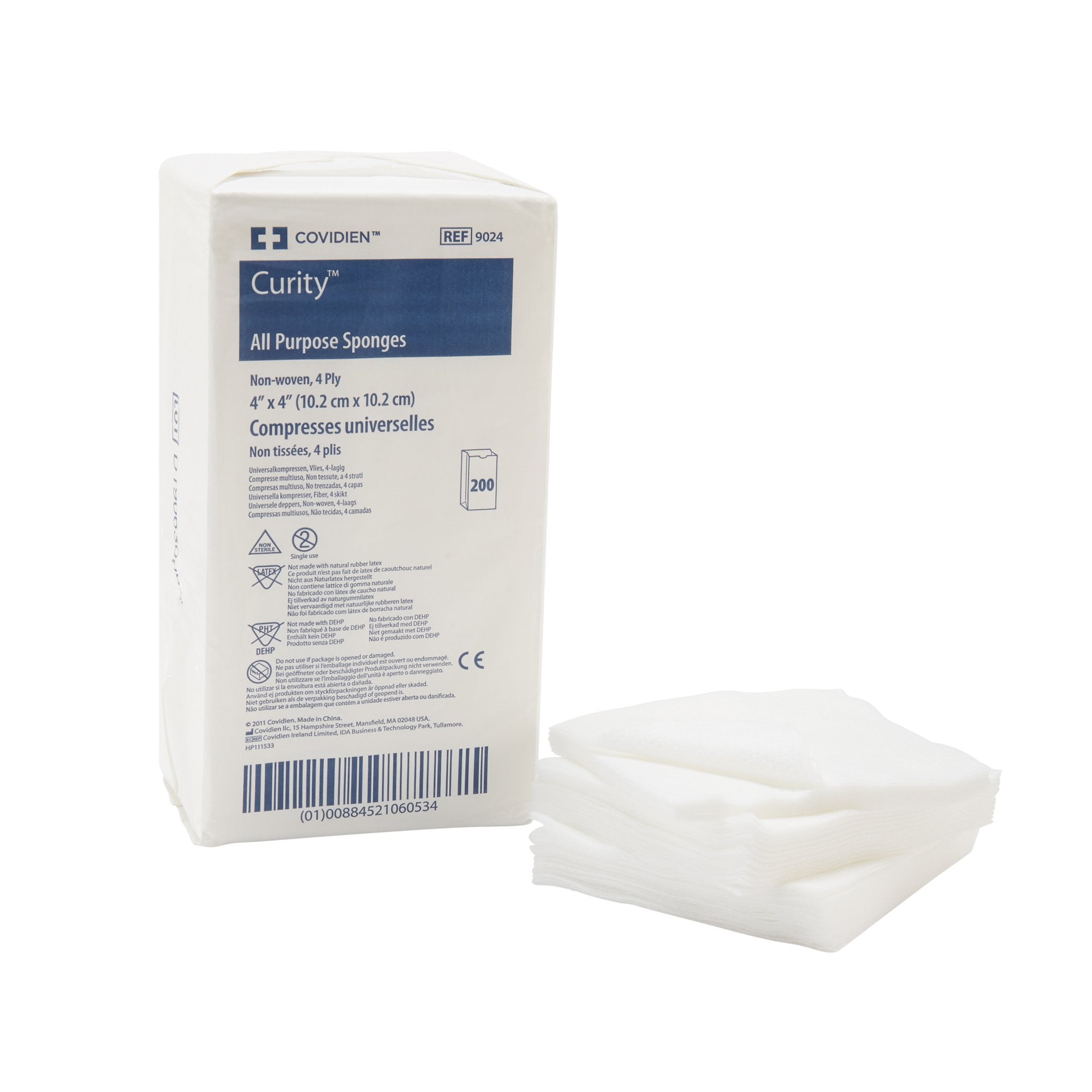 151784 - Curity - Curity Nonwoven Sponge 4 X 4 in 4-Ply NonSterile , 9024-, Case of 2000, (CS)