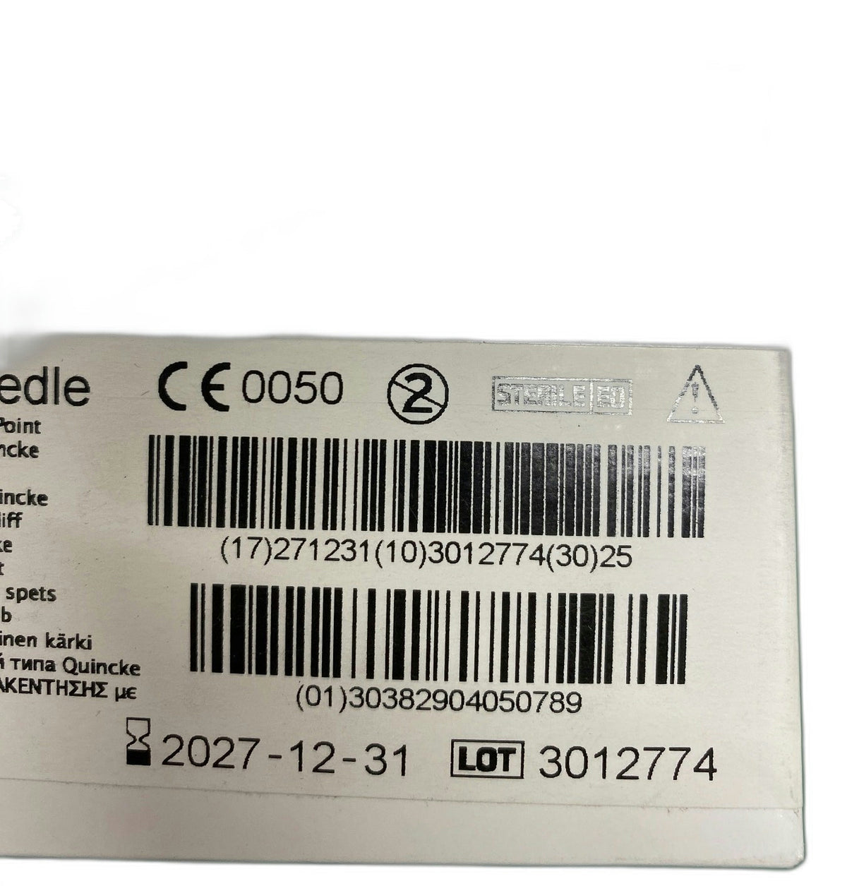 405078 - BD - NEEDLE SPINAL S/SU 25GA 2IN QUINCKE, (BX/25)