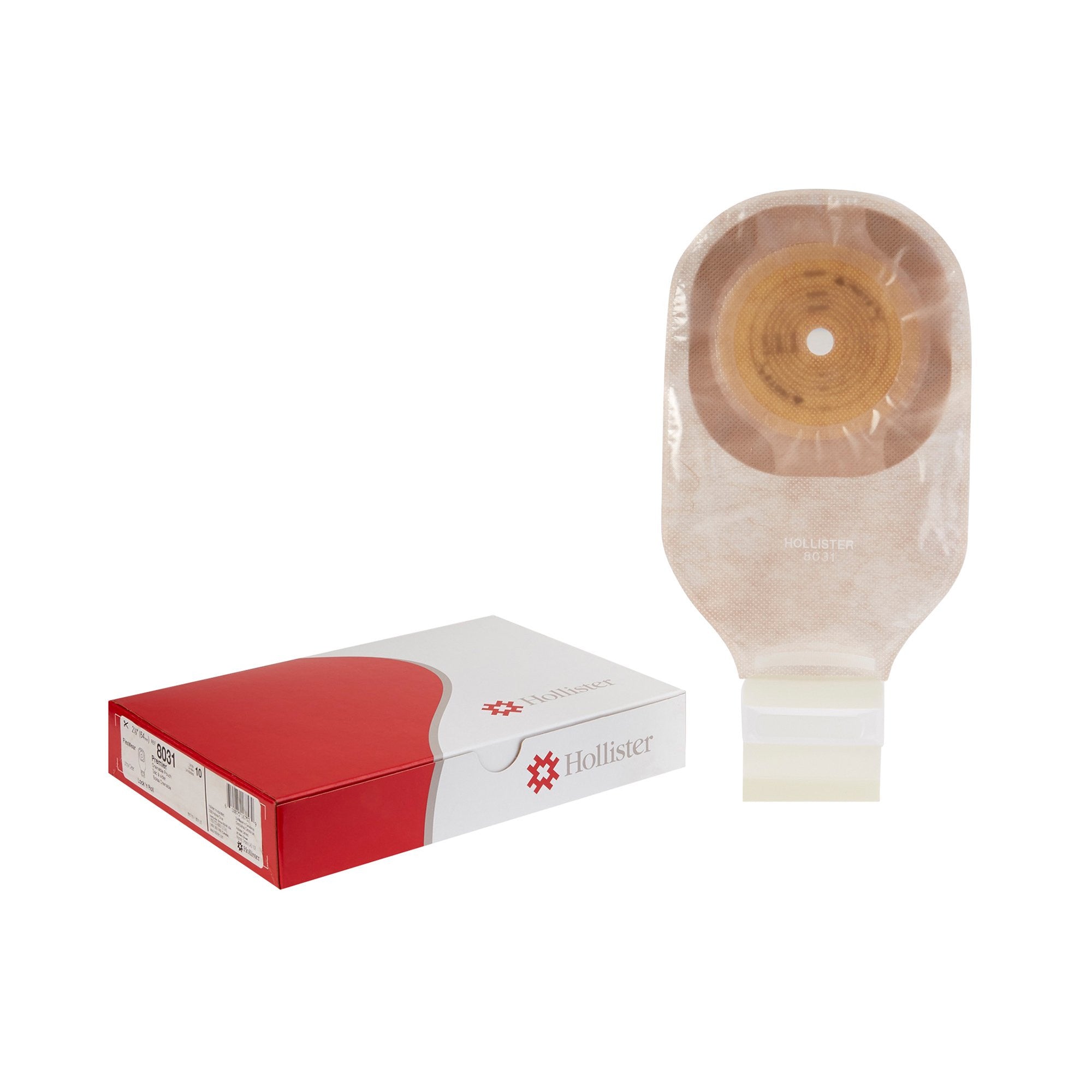 726397 - Premier - Ostomy Pouch Premier One-Piece System 12 Inch Length Flat, Trim to Fit Up to 2-1/2 Inch Stoma Drainable 8031 Box of 10, (BX)