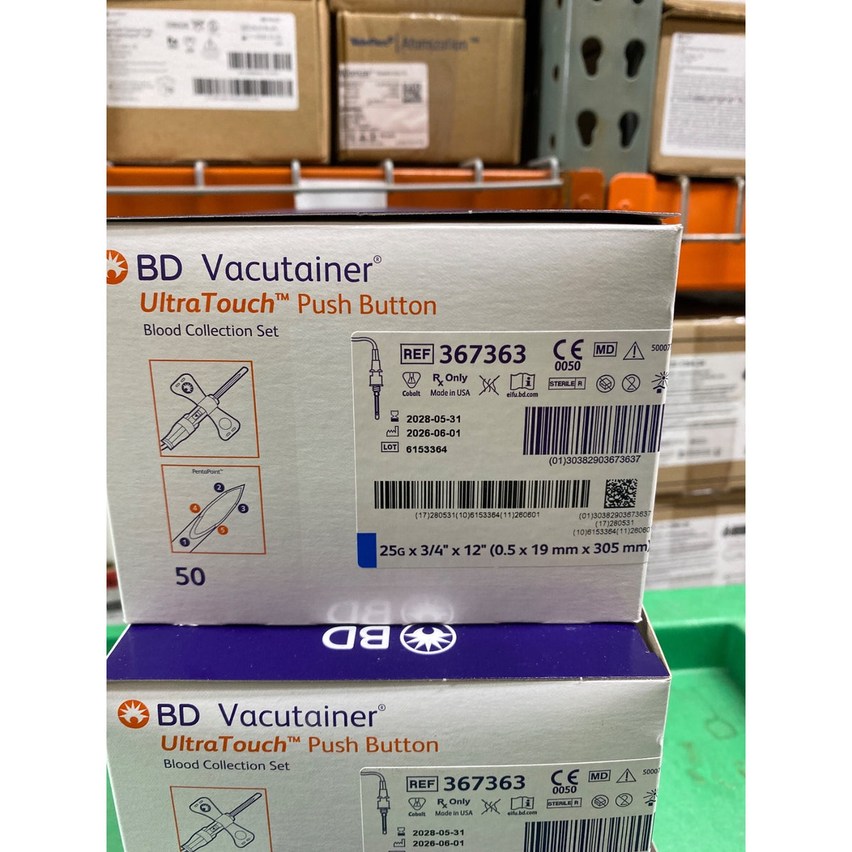 367363 - BD - WINGSET PBBCS UTW PP 25X.75 12 LUER, (BX/50)