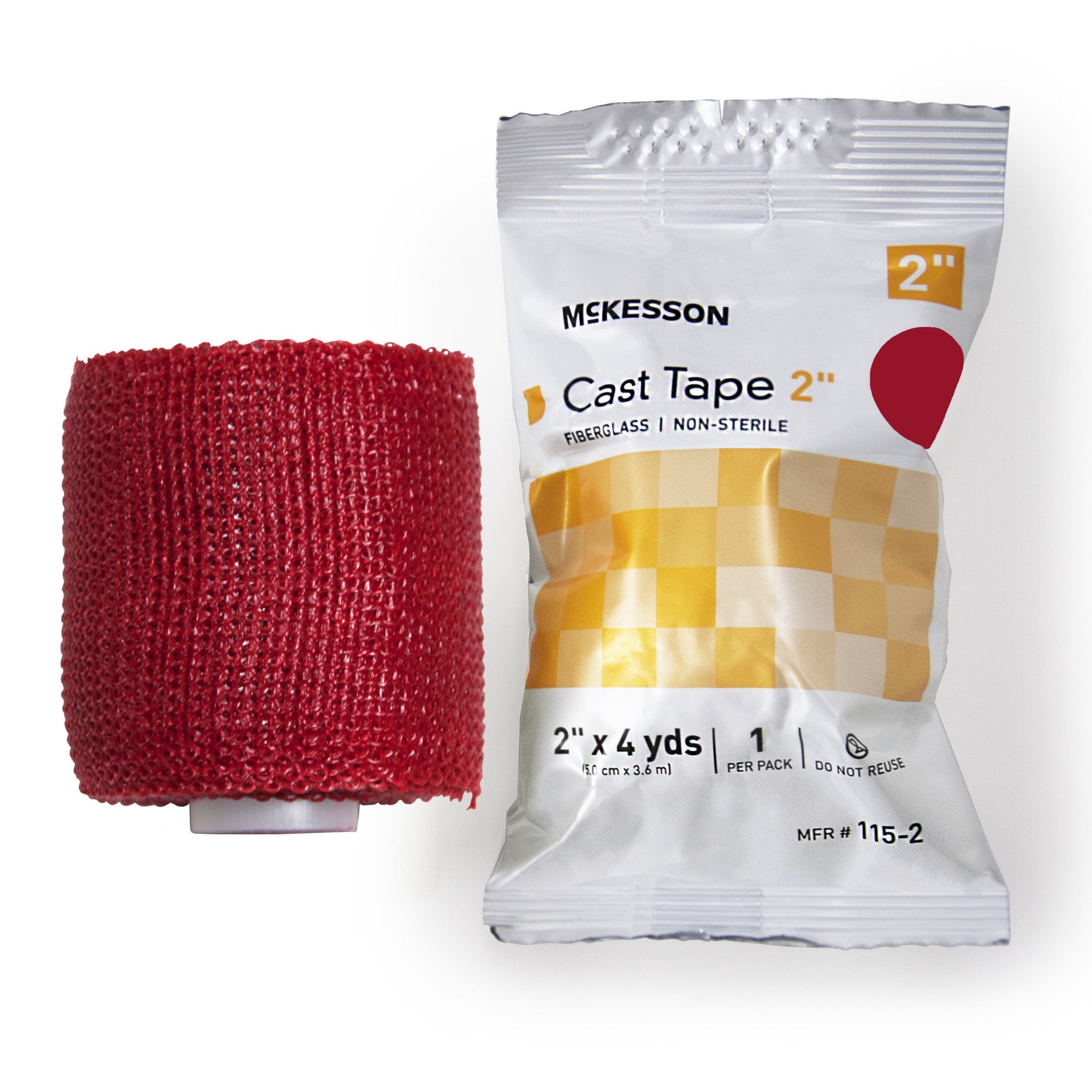 733687 - McKesson - Cast Tape McKesson 2 Inch x 12 Foot Fiberglass Red 115-2R Box of 10, (BX)