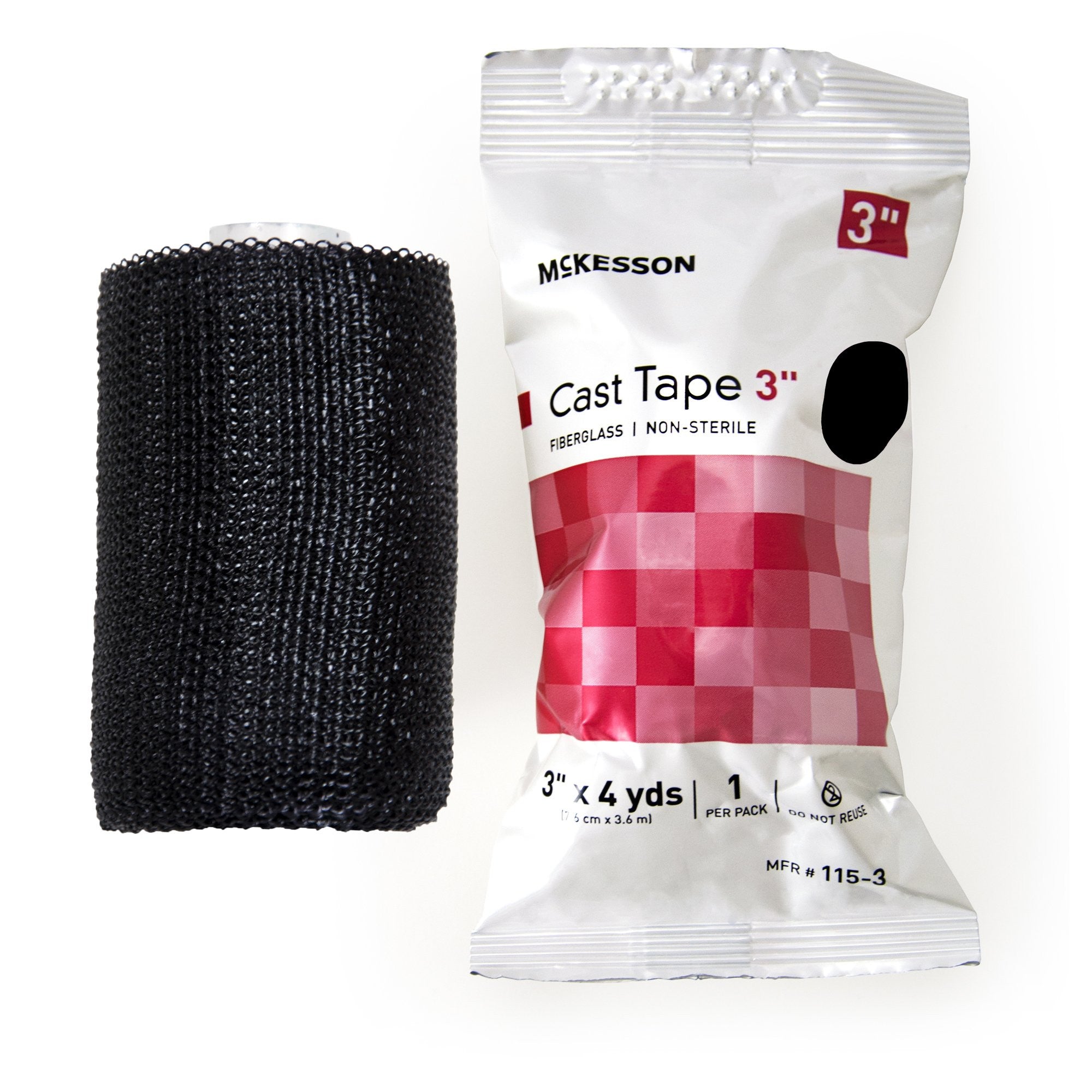 733691 - McKesson - Cast Tape McKesson 3 Inch x 12 Foot Fiberglass Black 115-3A Box of 10, (BX)