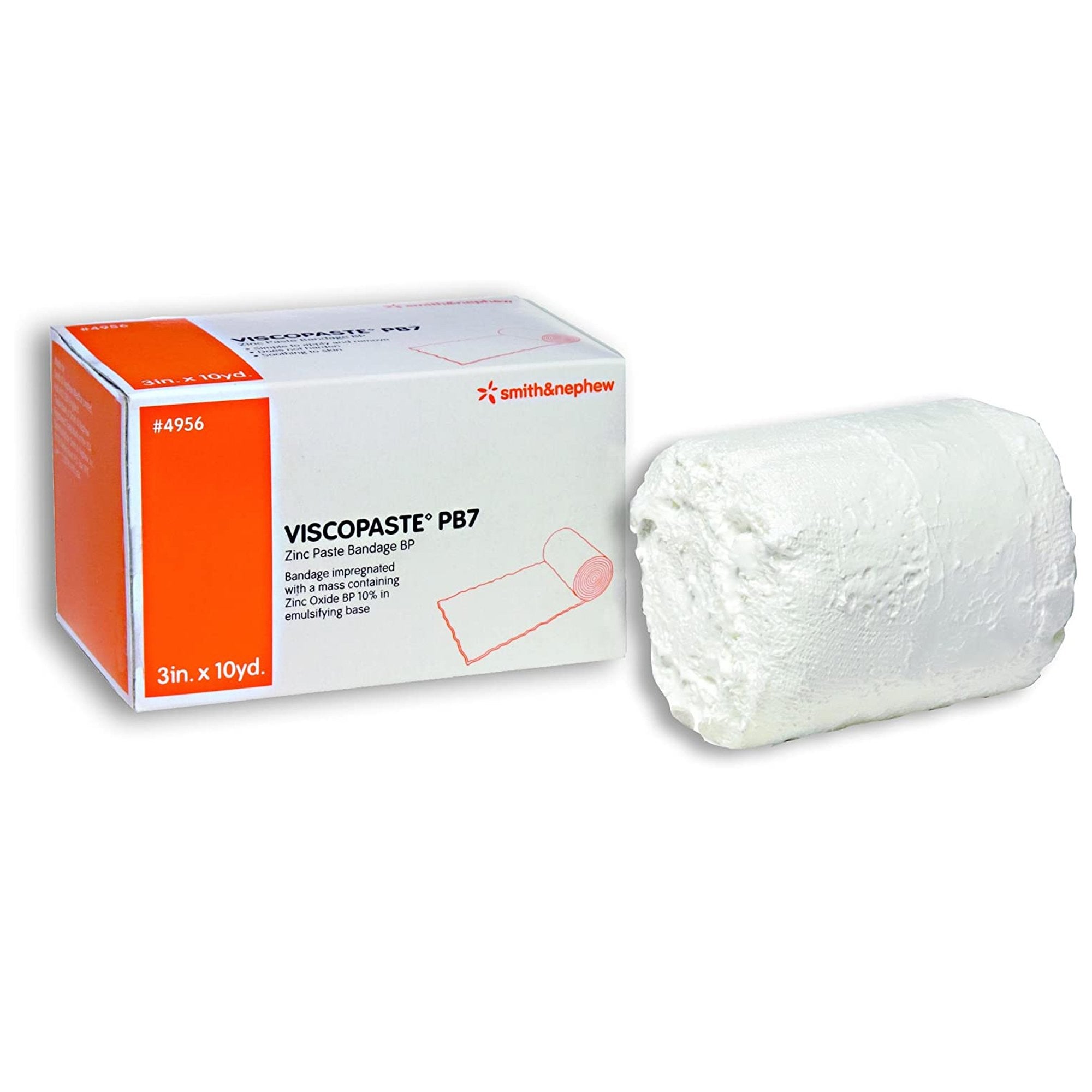379577 - Viscopaste PB7 - Viscopaste PB7 Zinc Impregnated Dressing Roll 3 Inch X 10 Yard Sterile, 4956, Box of 12, (BX)