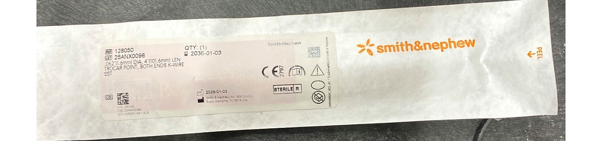 128050 - SMITH & NEPHEW - K-WIRE TROCAR POINT BOTH ENDS .062 X 4, (EA/1)