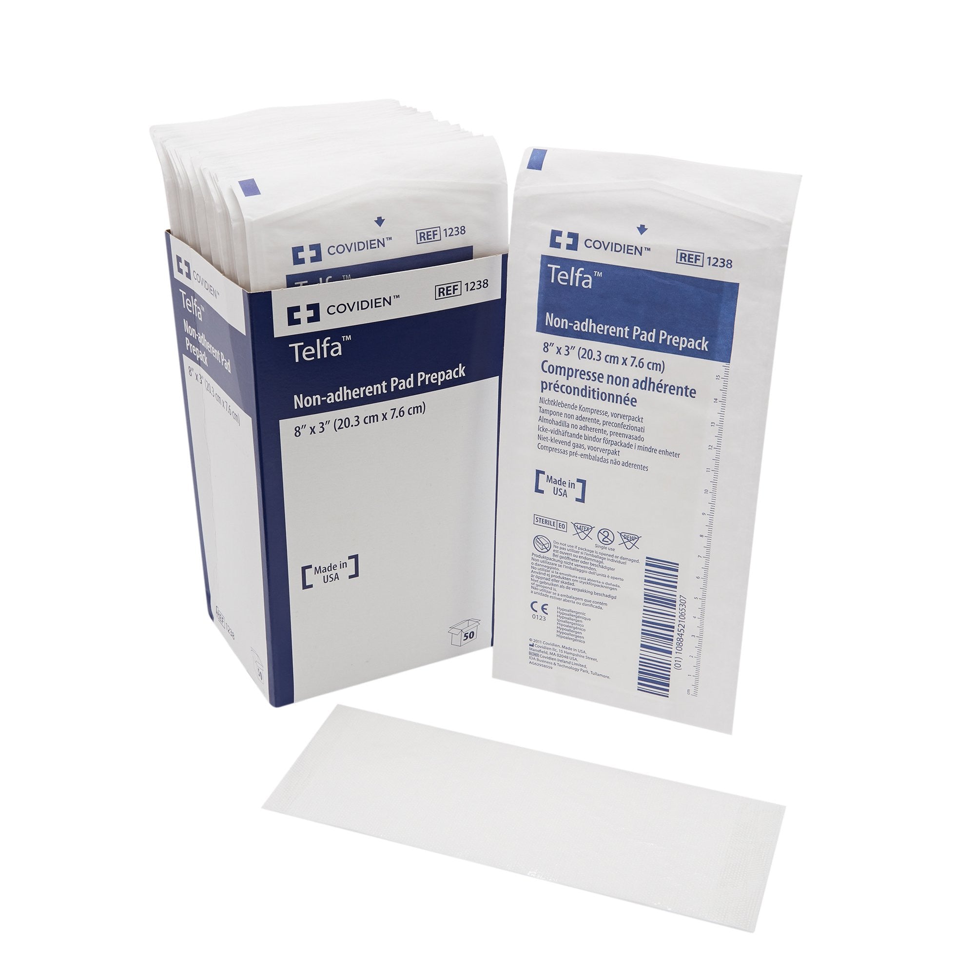 9924 - Telfa - Telfa Ouchless Non-Adherent Dressing 3 X 8 in Sterile , 1238-, Case of 600, (CS)