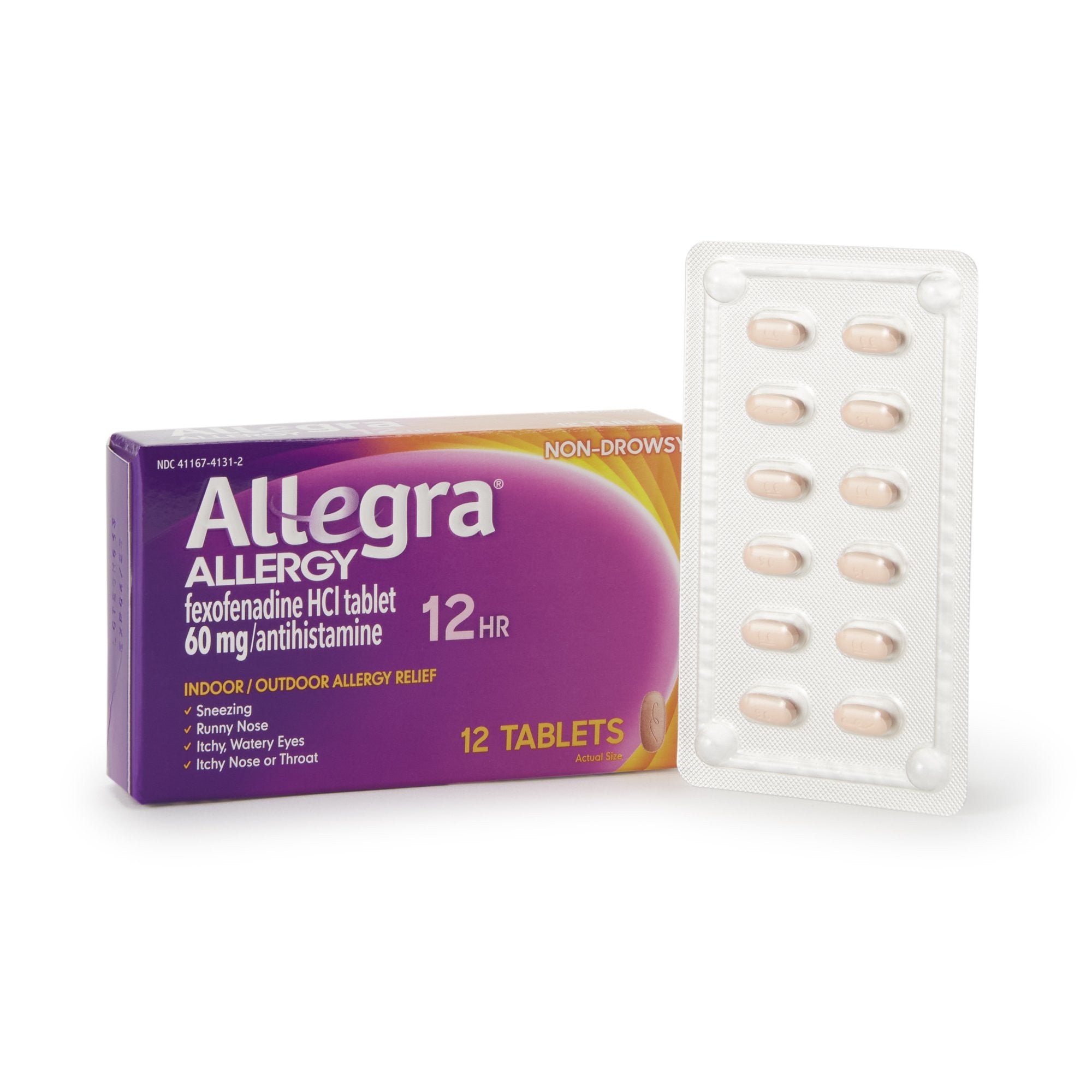 767037 - Allegra - Allegra Allergy Relief Fexofenadine HCl 60 mg Strength, 12 Tablets per Box, Box of 1, (BX)
