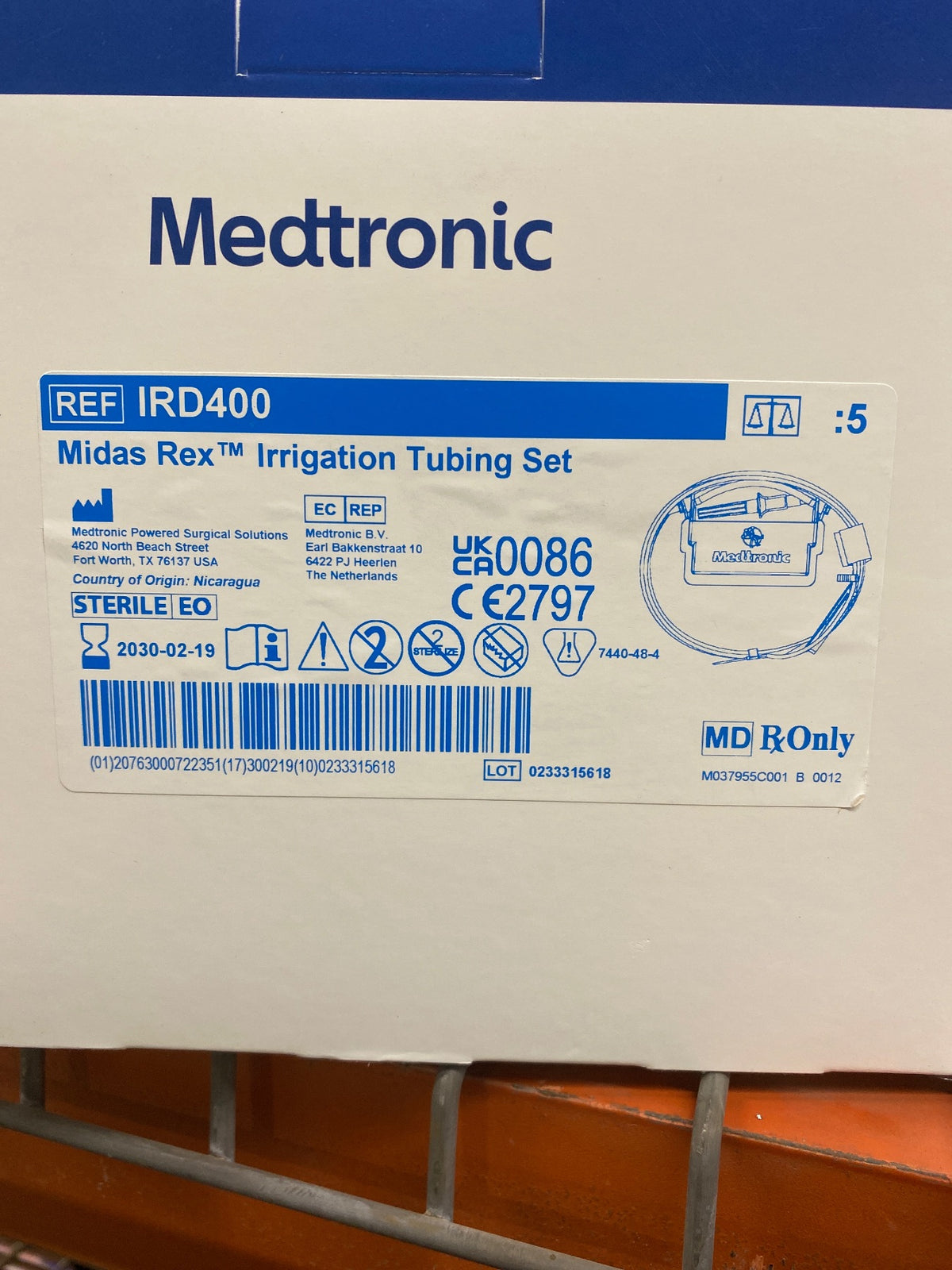 IRD400 - MEDTRONIC - Midas Rex Low-Profile Irrigation Tubing for Legend System, (BX/5)