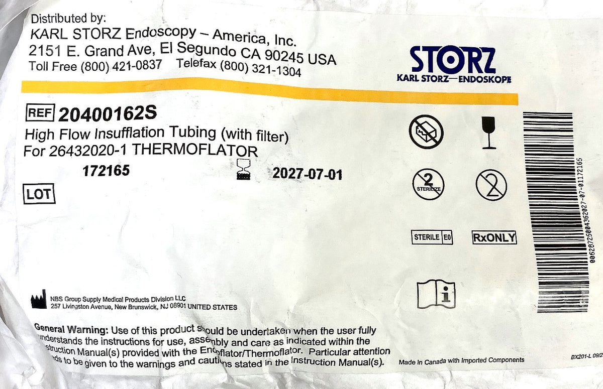 20400162S - KARL STORZ - Hight flow insuffaltion tubing Thermoflator, (EA/1)