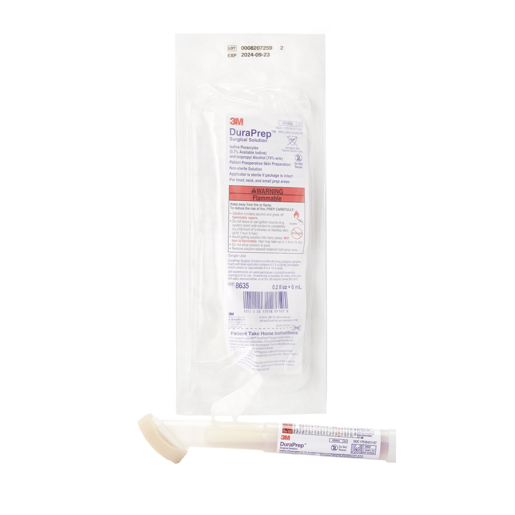202719 - 3M - 3M DuraPrep Skin Prep Solution 6 mL Foam Applicator, 8635, Case of 50, (CS)