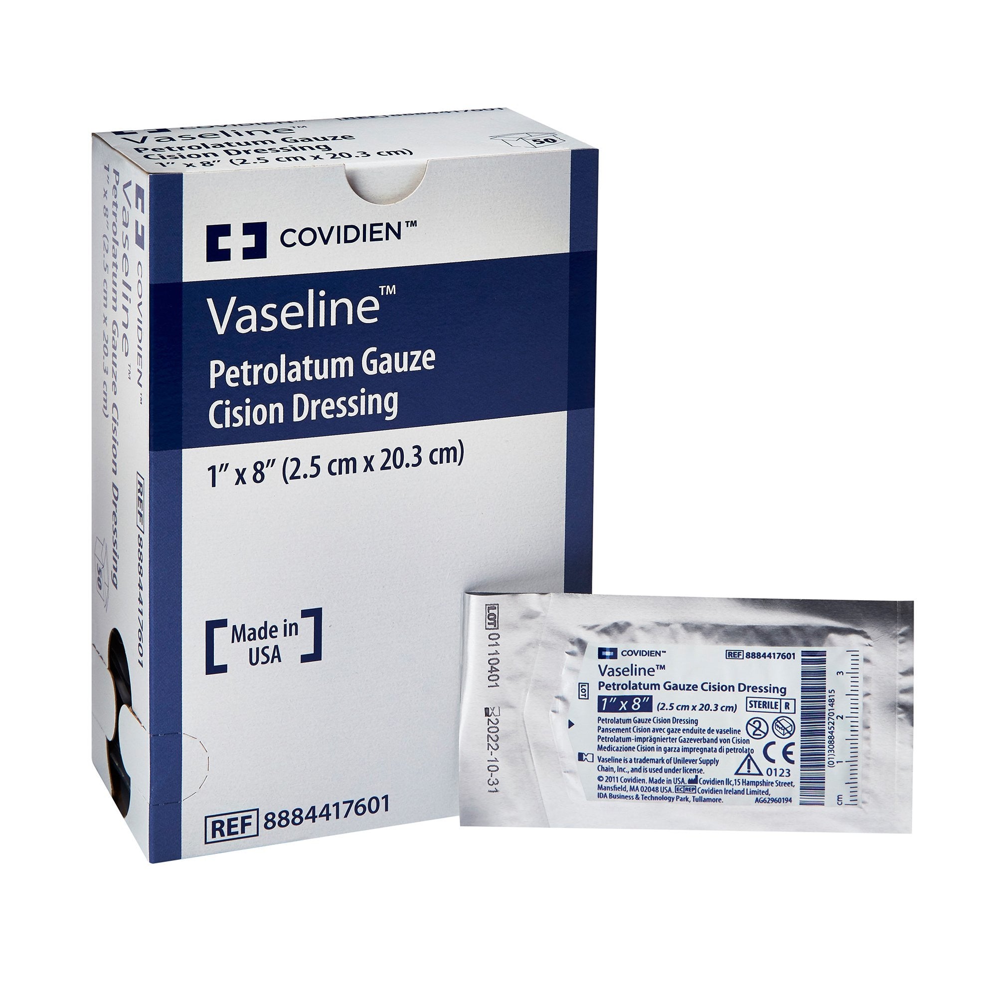 167694 - Vaseline - Vaseline Petrolatum Impregnated Dressing Strip 1 X 8 in Sterile Pack of 1, (EA)