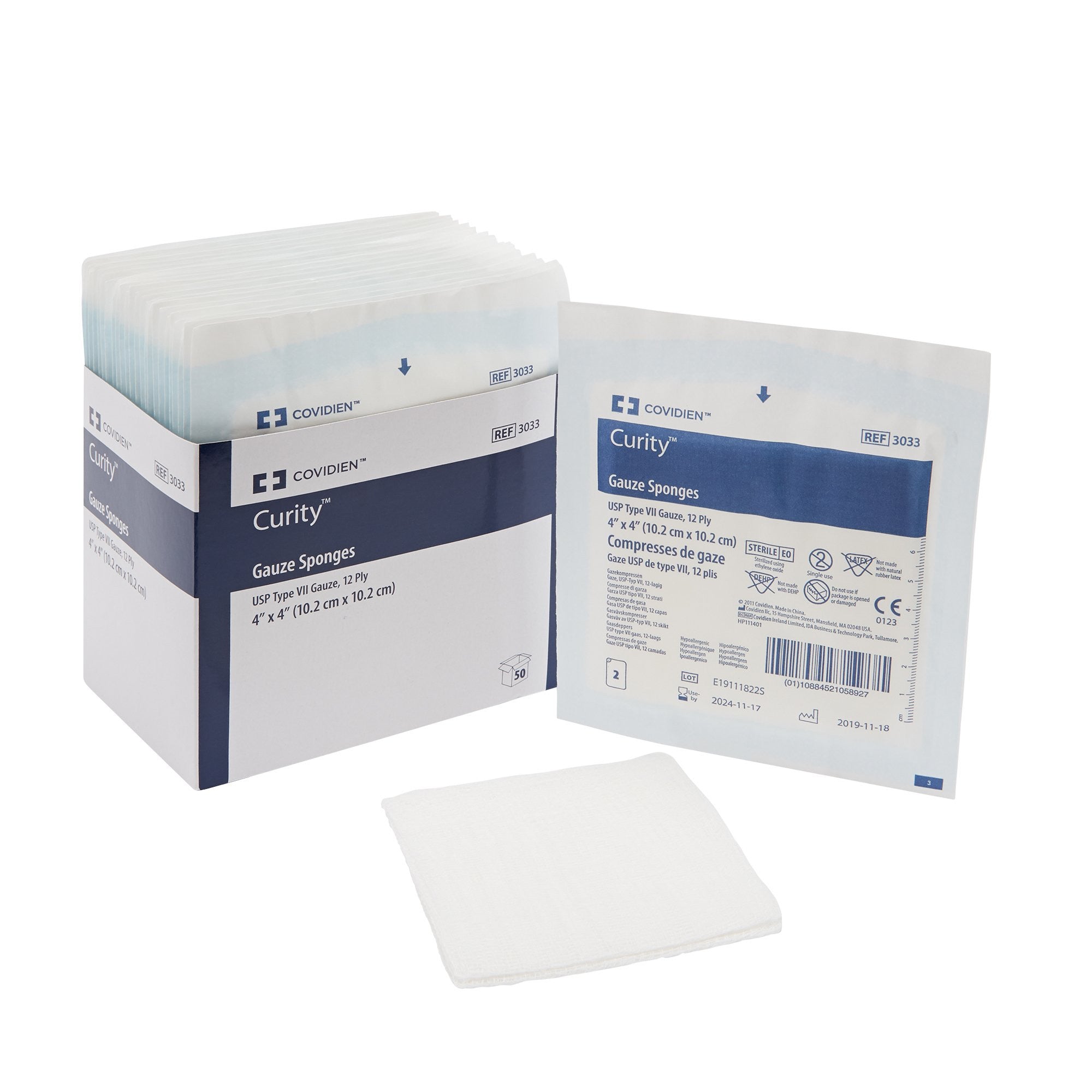 401581 - Curity - Curity Gauze Sponge 4 X 4 in 12-Ply Sterile , 3033, Case of 600, (CS)