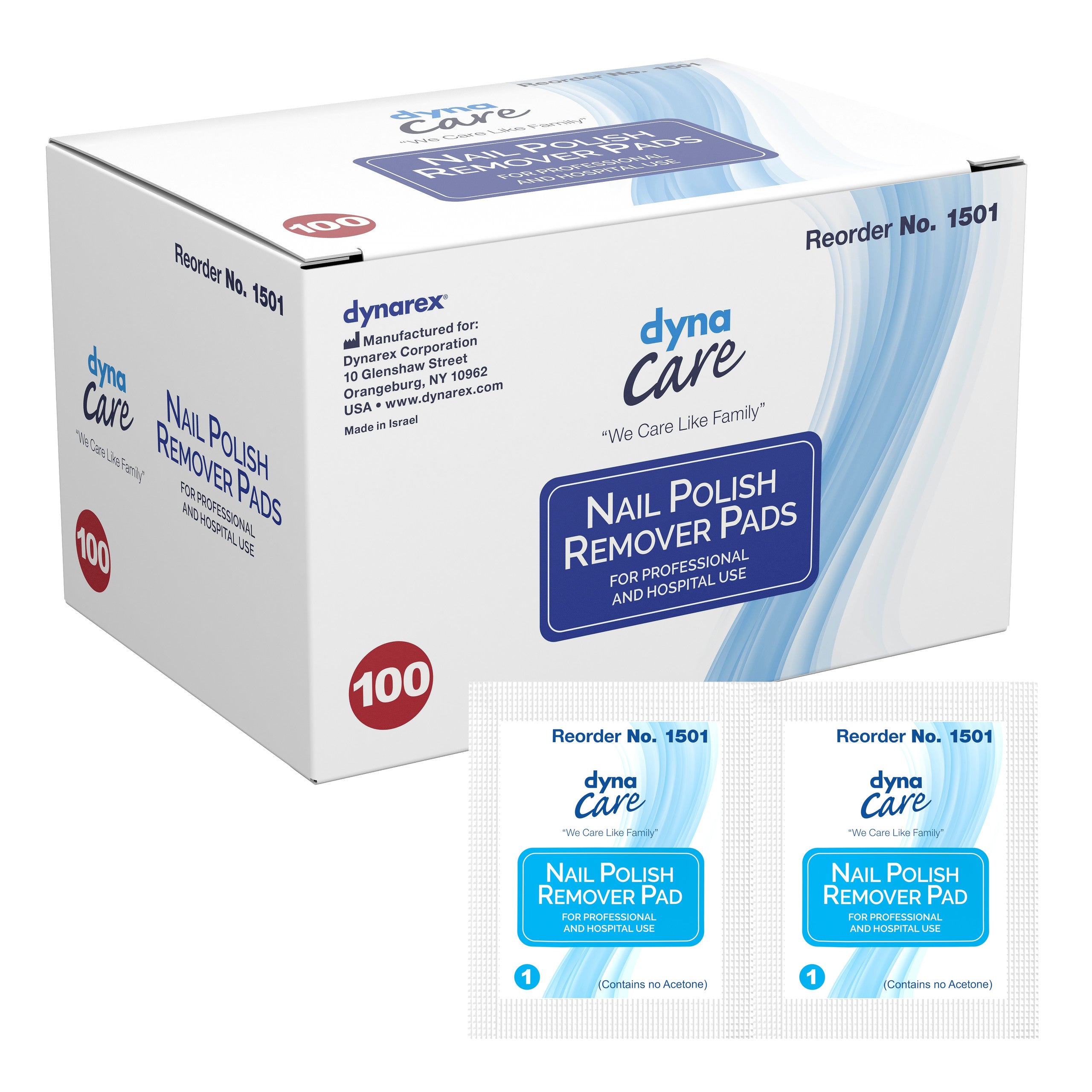 813832 - DynaCare - Nail Polish Remover Pad dynaCare 1.97 x 2.48 Inch 1501 Case of 1000, (CS)