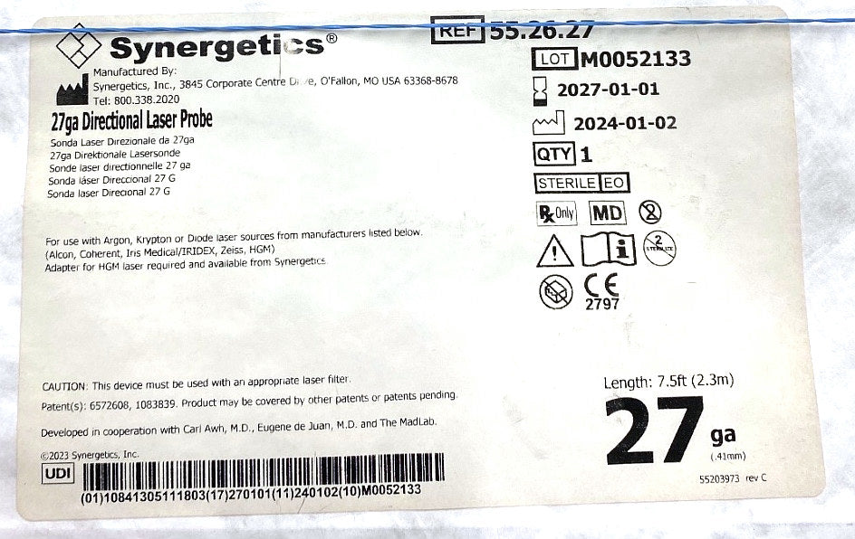 55.26.27 - SYNERGISTIC - Directional laser probe, (EA/1)