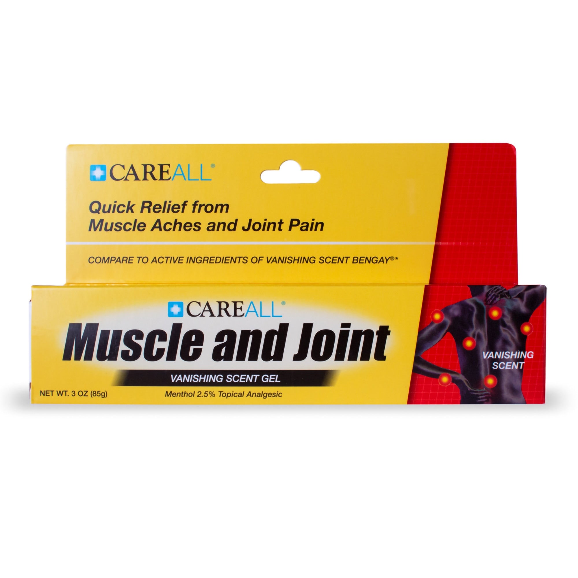 838875 - CAREALL - Topical Pain Relief CareAll Muscle and Joint 2.5% Strength Menthol Topical Gel 3 oz. MJG3 Pack of 1, (EA)