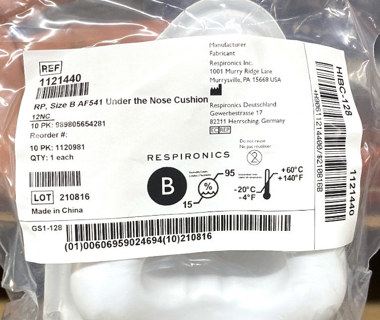 1121440 - RESPIRONICS - AF541 Under Nose Cushion, SIZE B, RP, (EA/65)