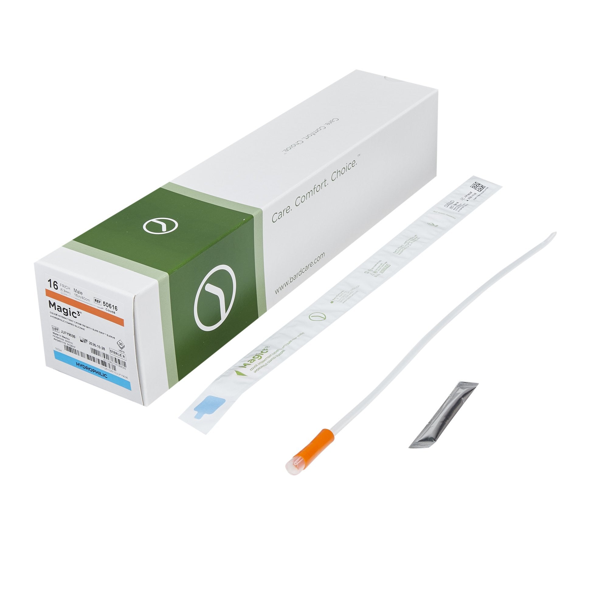 843628 - Magic3 - Urethral Catheter Magic3 Coude Tip Hydrophilic Coated Silicone 16 Fr. 16 in, 50616 Pack of 1, (EA)