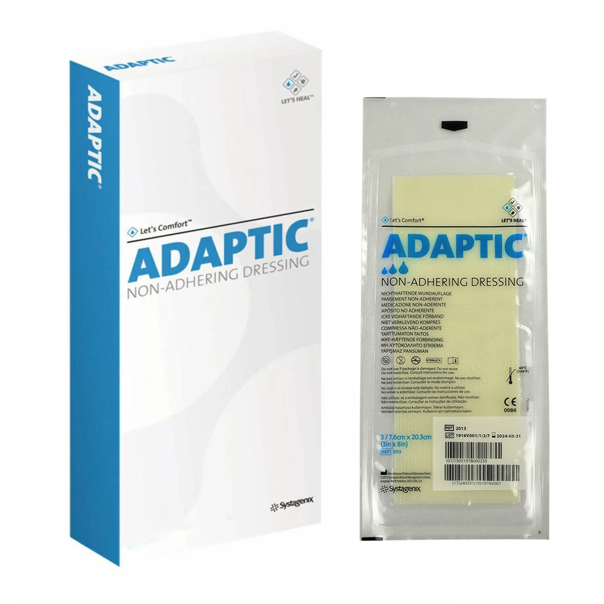 684062 - 3M - 3M Adaptic Oil Emulsion Impregnated Dressing Rectangle 3 X 8 Inch Sterile, 2013, Box of 36, (BX)