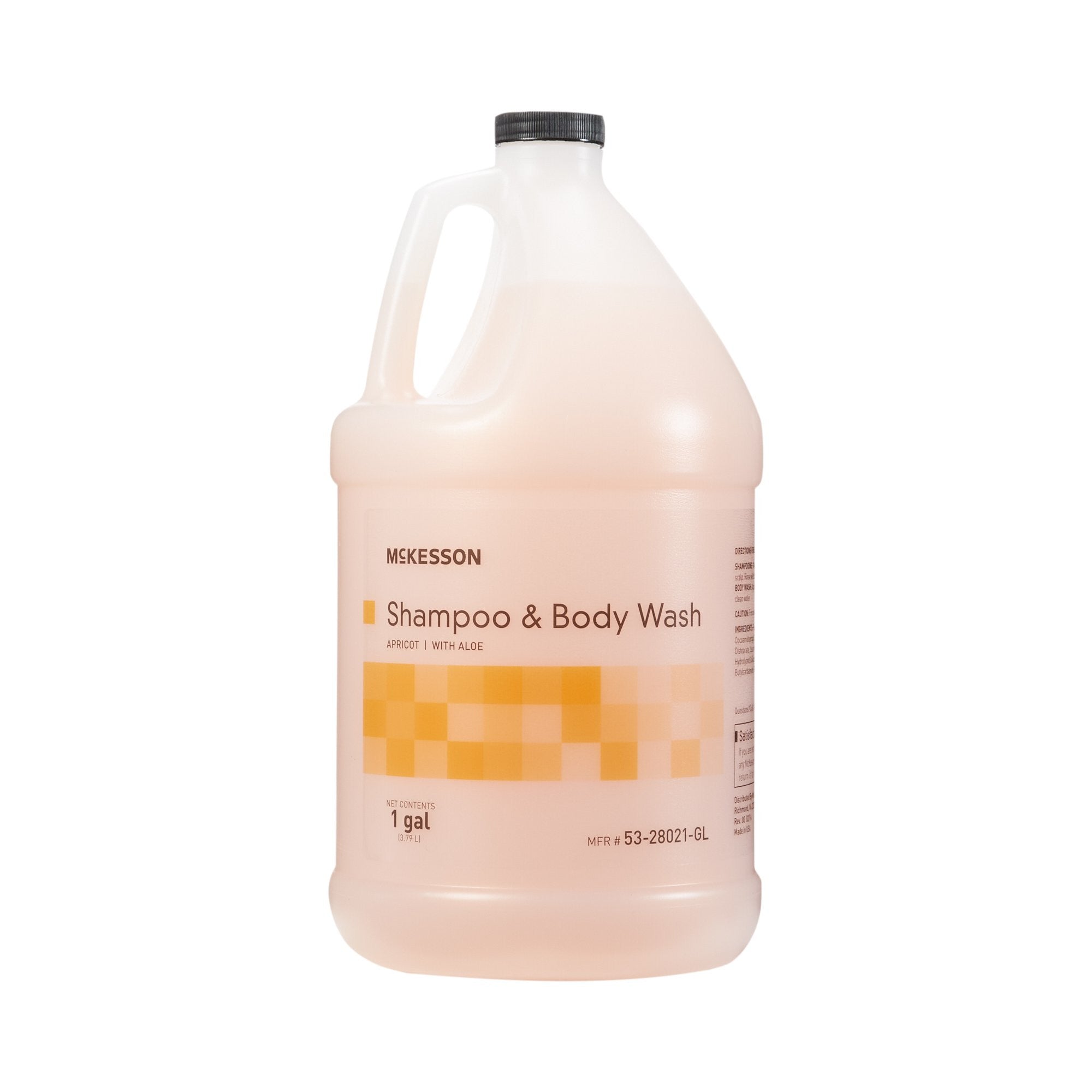 877030 - McKesson - McKesson Shampoo and Body Wash Jug, Enriched with Protein, Lanolin, Aloe Vera and Collagen, Apricot Scent, 1 gal., Case of 4, (CS)