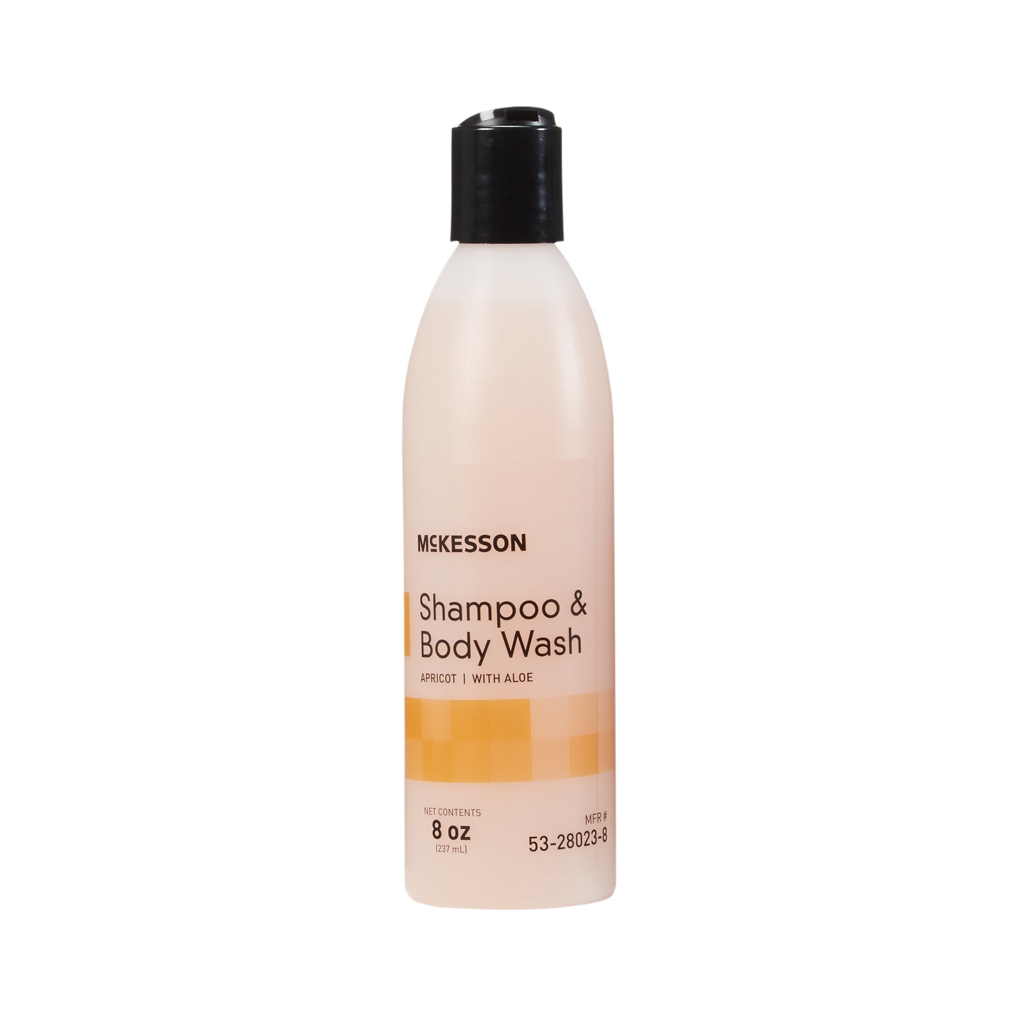 877031 - McKesson - McKesson Shampoo and Body Wash Flip Top Bottle, Enriched with Protein, Lanolin, Aloe Vera and Collagen, Apricot Scent, 8 oz., Case of 48, (CS)