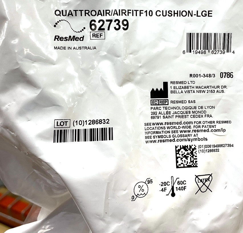 62739 - RESMED - QUATTRO AIR/ AIRFIT F 10 CUSHION LGE, (EA/1)
