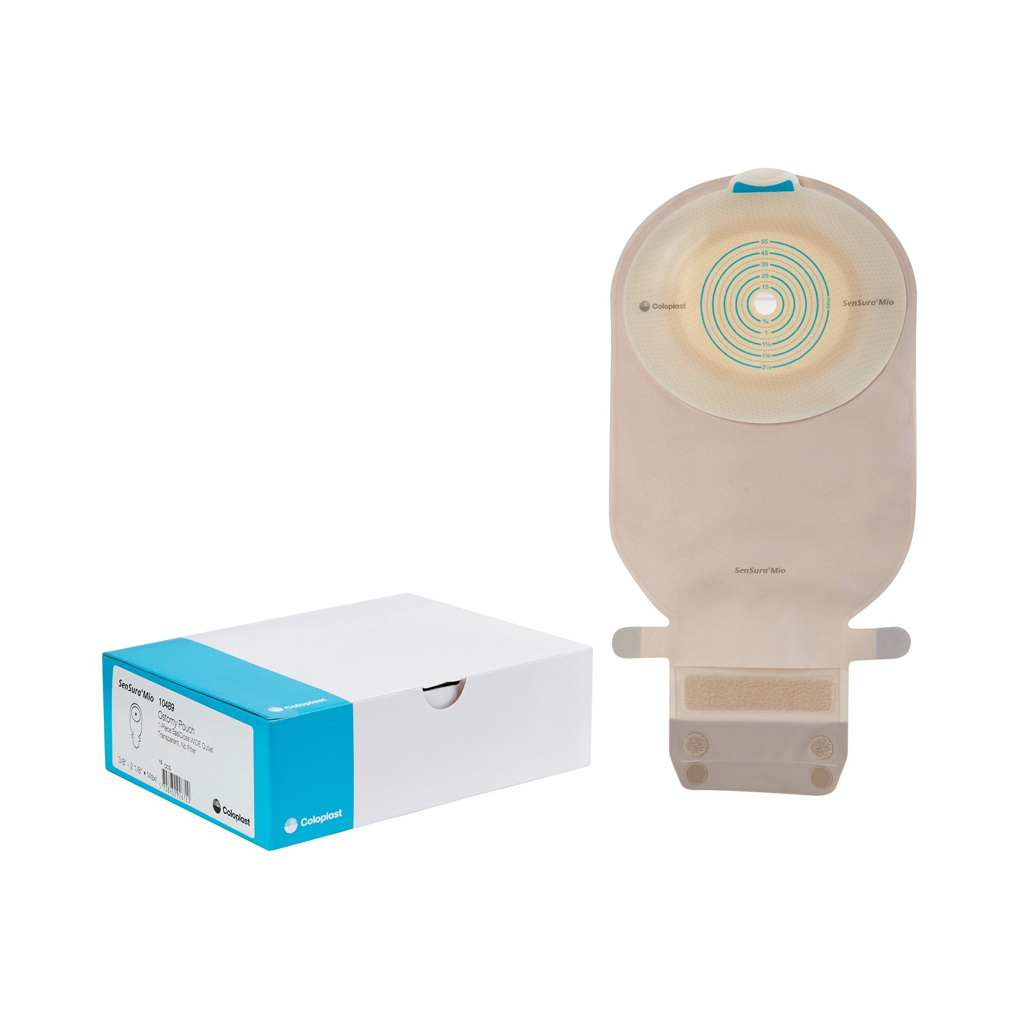 883915 - SenSura - Ostomy Pouch SenSura Mio One-Piece System 11 Inch Length, Maxi Flat, Trim to Fit 3/8 to 2-1/8 Inch Stoma Drainable 10489 Box of 10, (BX)