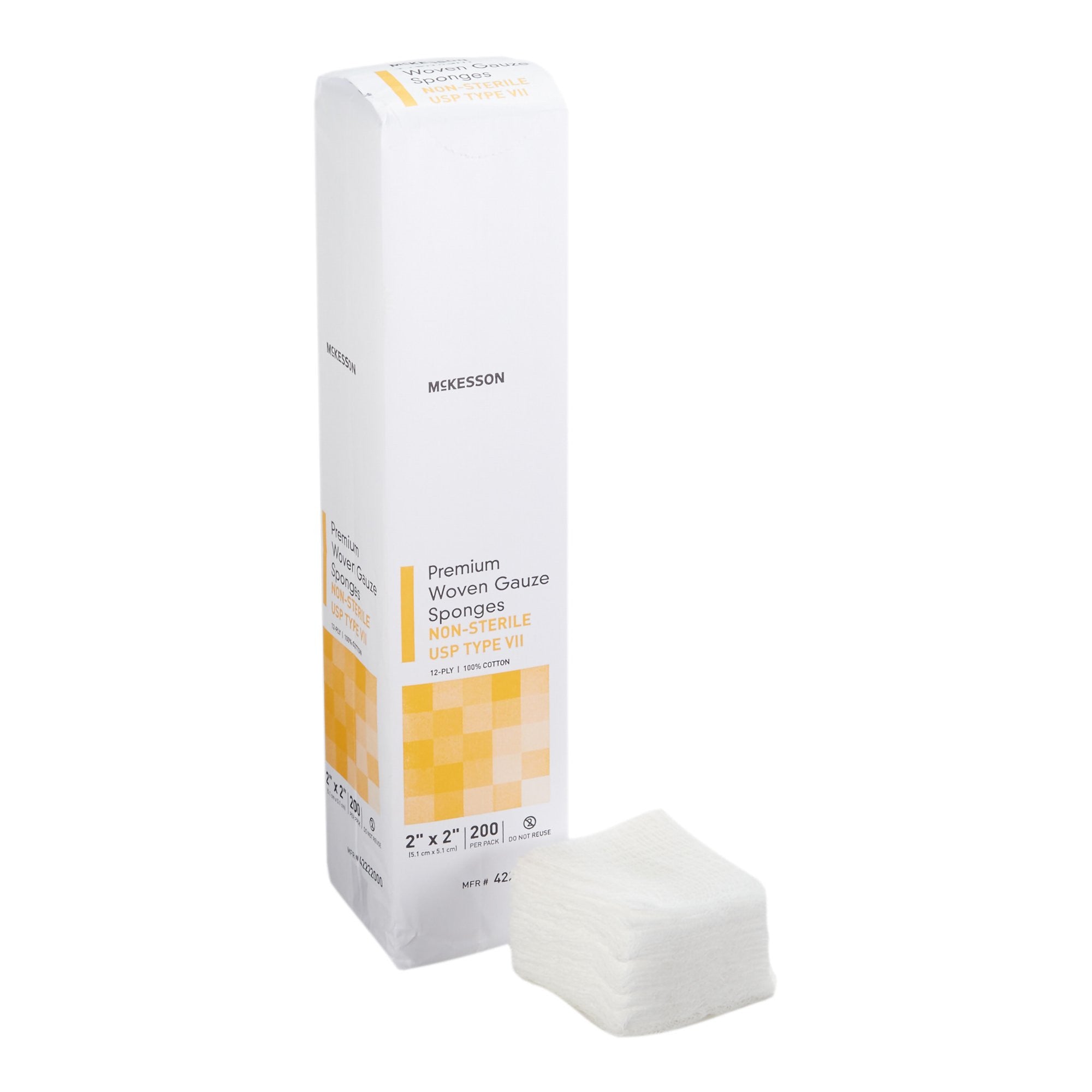 1043628 - McKesson - McKesson Gauze Sponge 2 X 2 Inch 12-Ply NonSterile 200 per Pack, 42222000, Pack of 200, (PK)