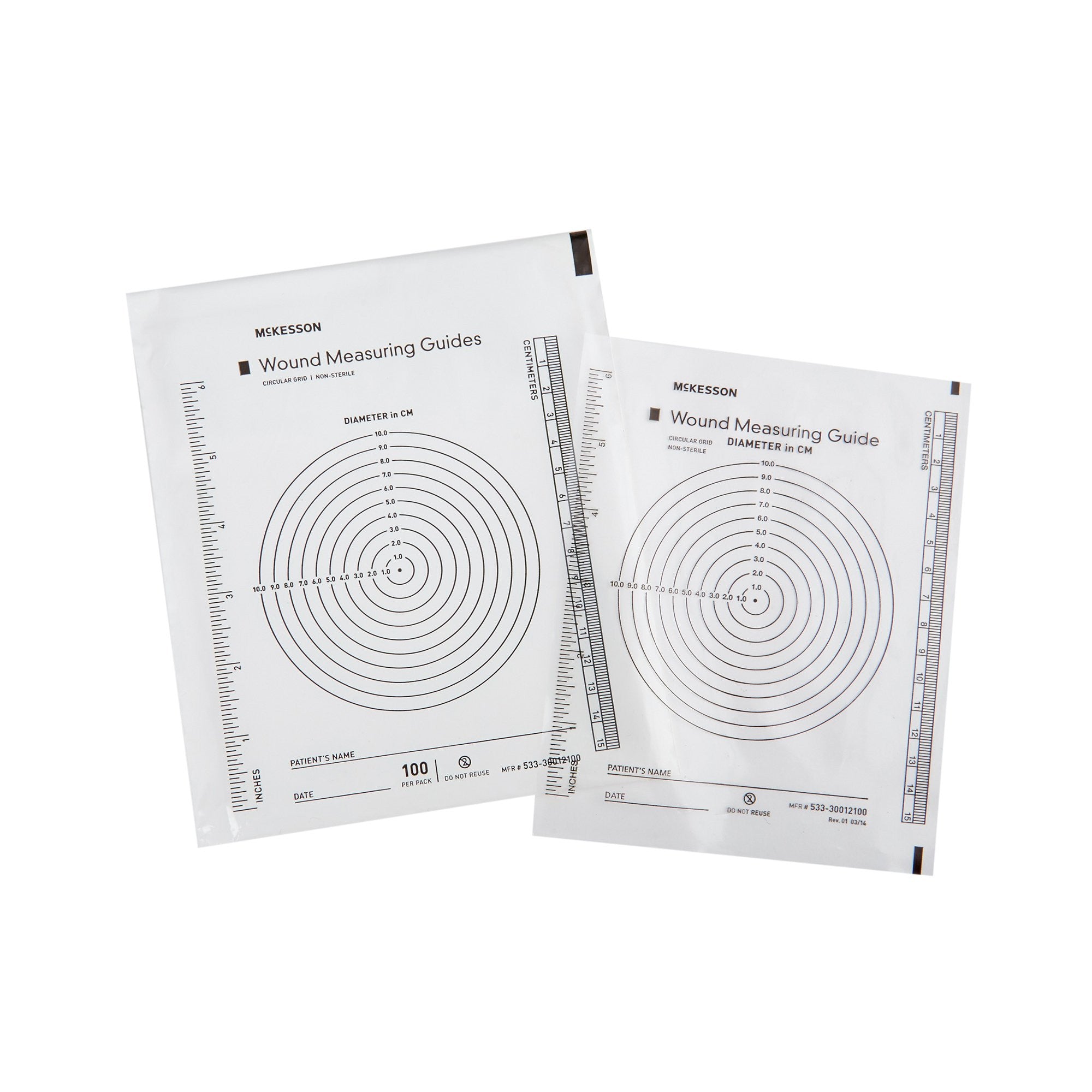 580718 - McKesson - McKesson Wound Measuring Guide 5 X 7 in Clear Plastic, 533-30012100, Case of 6000, (CS)