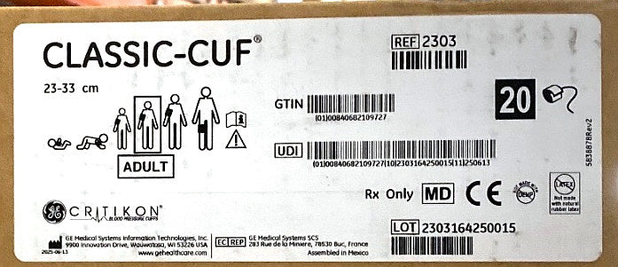 2303 - GE - Adult classic cuf, (BX/20)