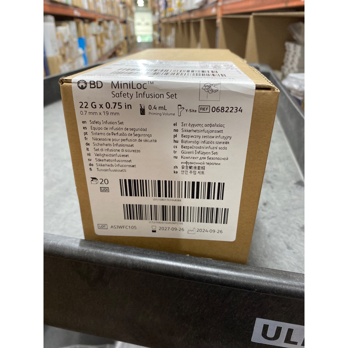 0682234 - BARD - MiniLoc 22G x 0.75 inch with y-site, (BX/20)