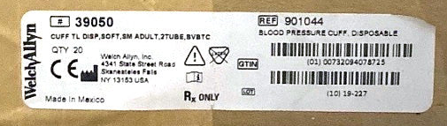 901044 - WELCH ALLYN - CUFF TL DISP SOFT SM ADULT 2TUBE BVBTC, (BX/20)