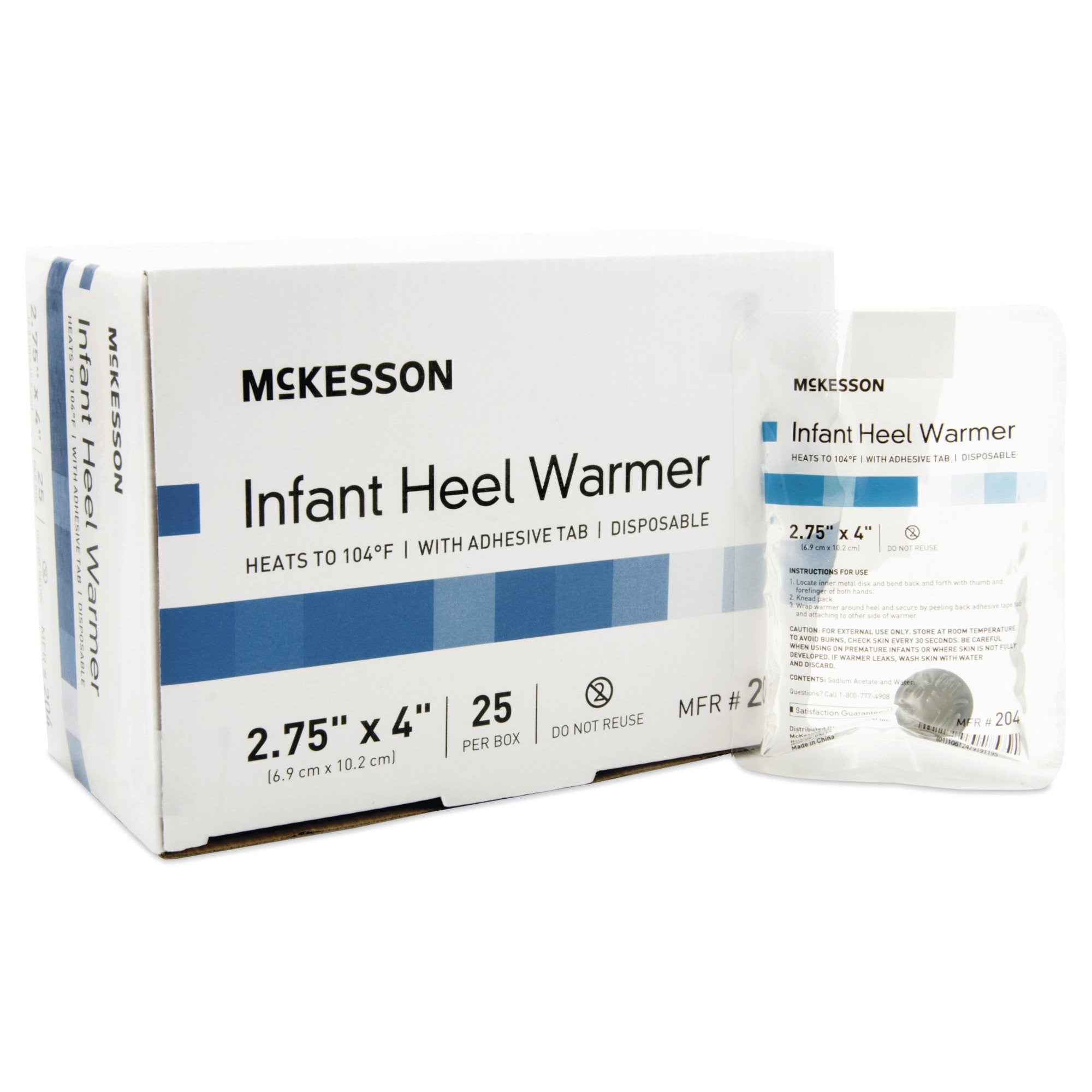 911633 - McKesson - Instant Infant Heel Warmer McKesson Heel One Size Sodium Acetate / Water Disposable 204 Pack of 1, (EA)