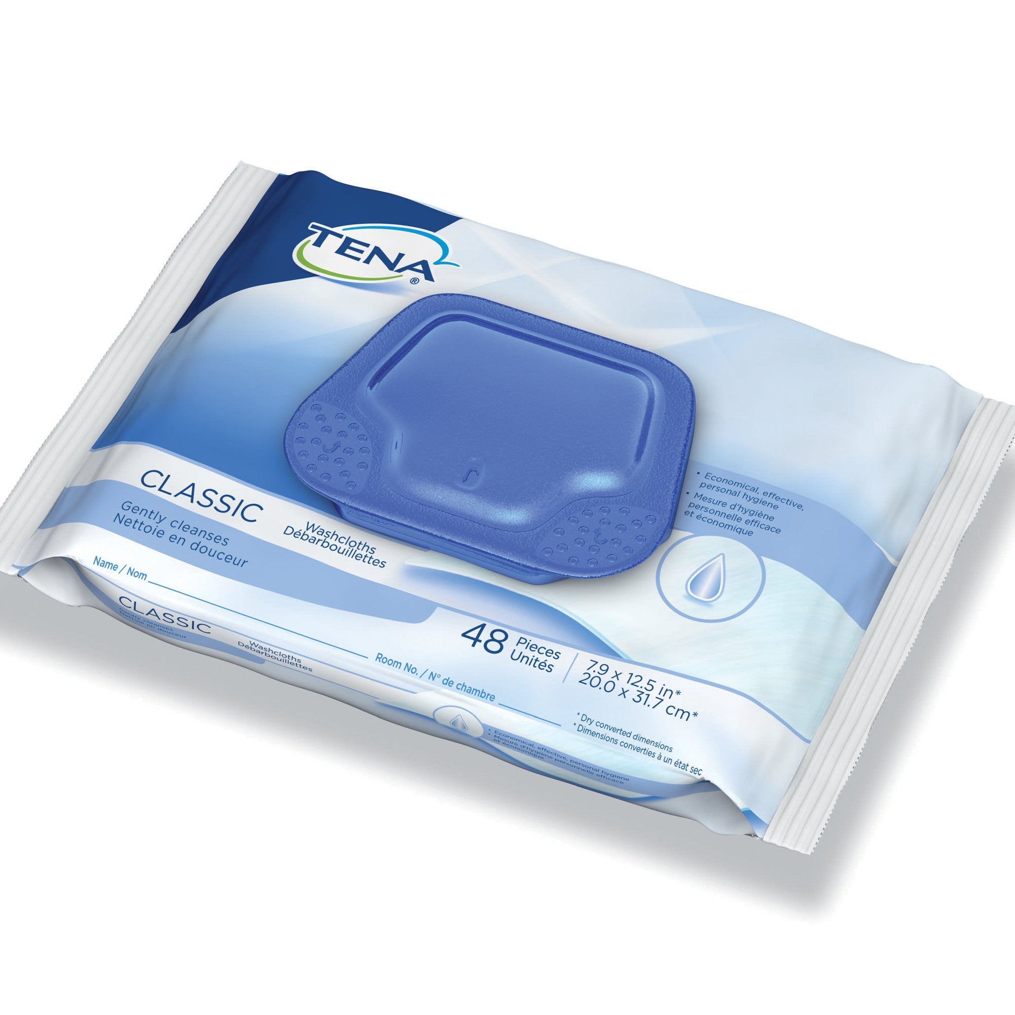 931644 - TENA - TENA ProSkin Classic Washcloths with Aloe, Vitamin E and Chamomile, Size 7.9 x 12.5'', Scented, Pack of 48, (PK)