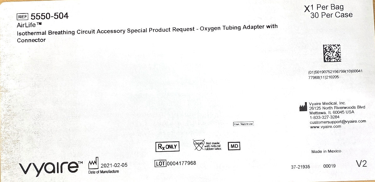 5550-504 - VYAIRE MEDICAL - Isothermal breathing circuit, (CS/30)
